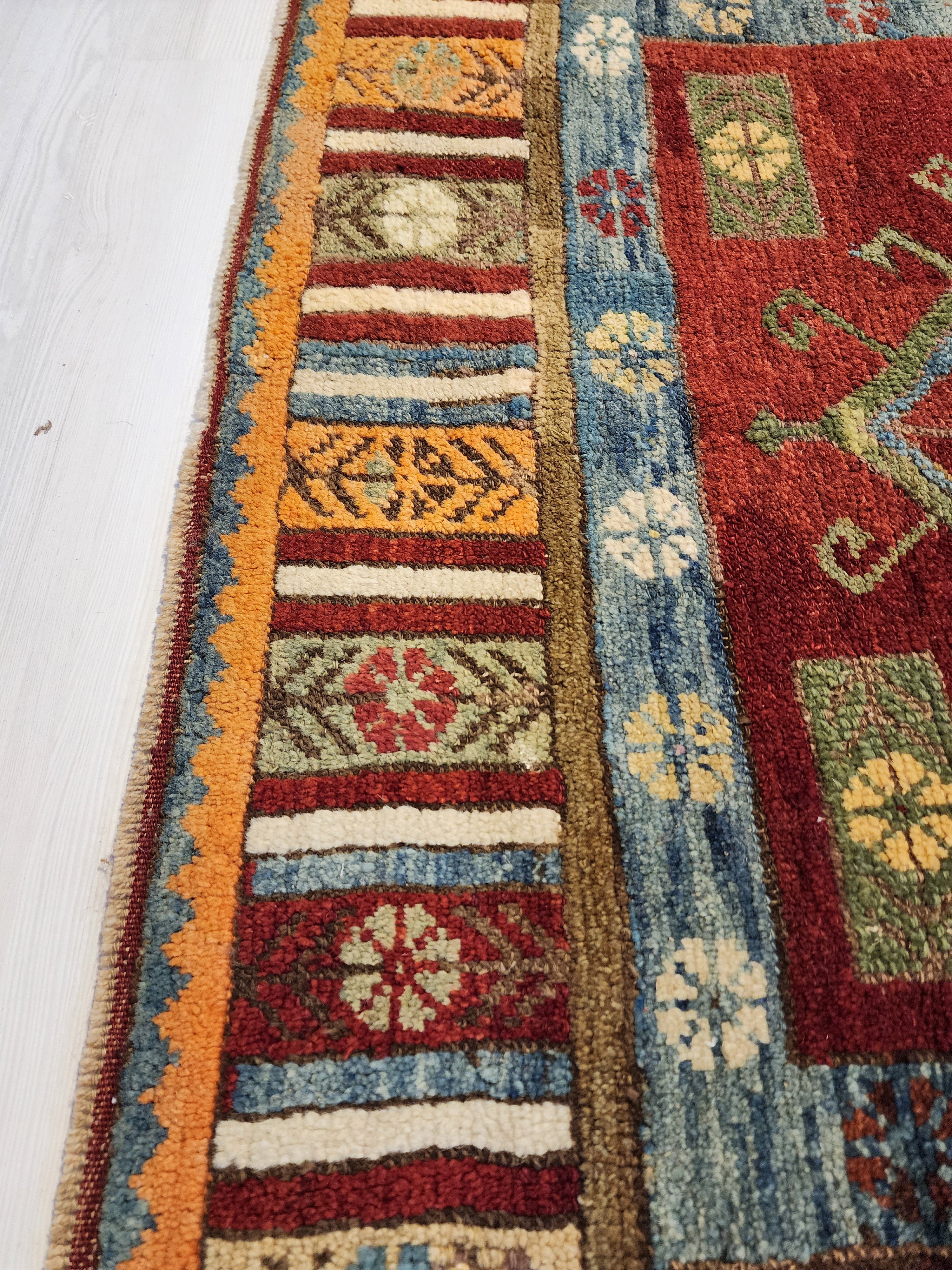 Ottomano — 1830s Ottoman Antique Wool Rug, Natural Dye Tribal Area Rug