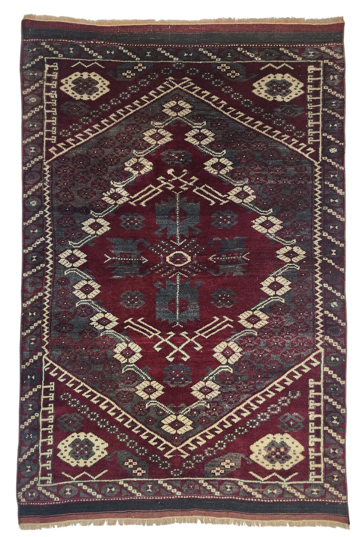 Antique Bergama Rug – Hand-Knotted Wool Anatolian Carpet (94x140cm)