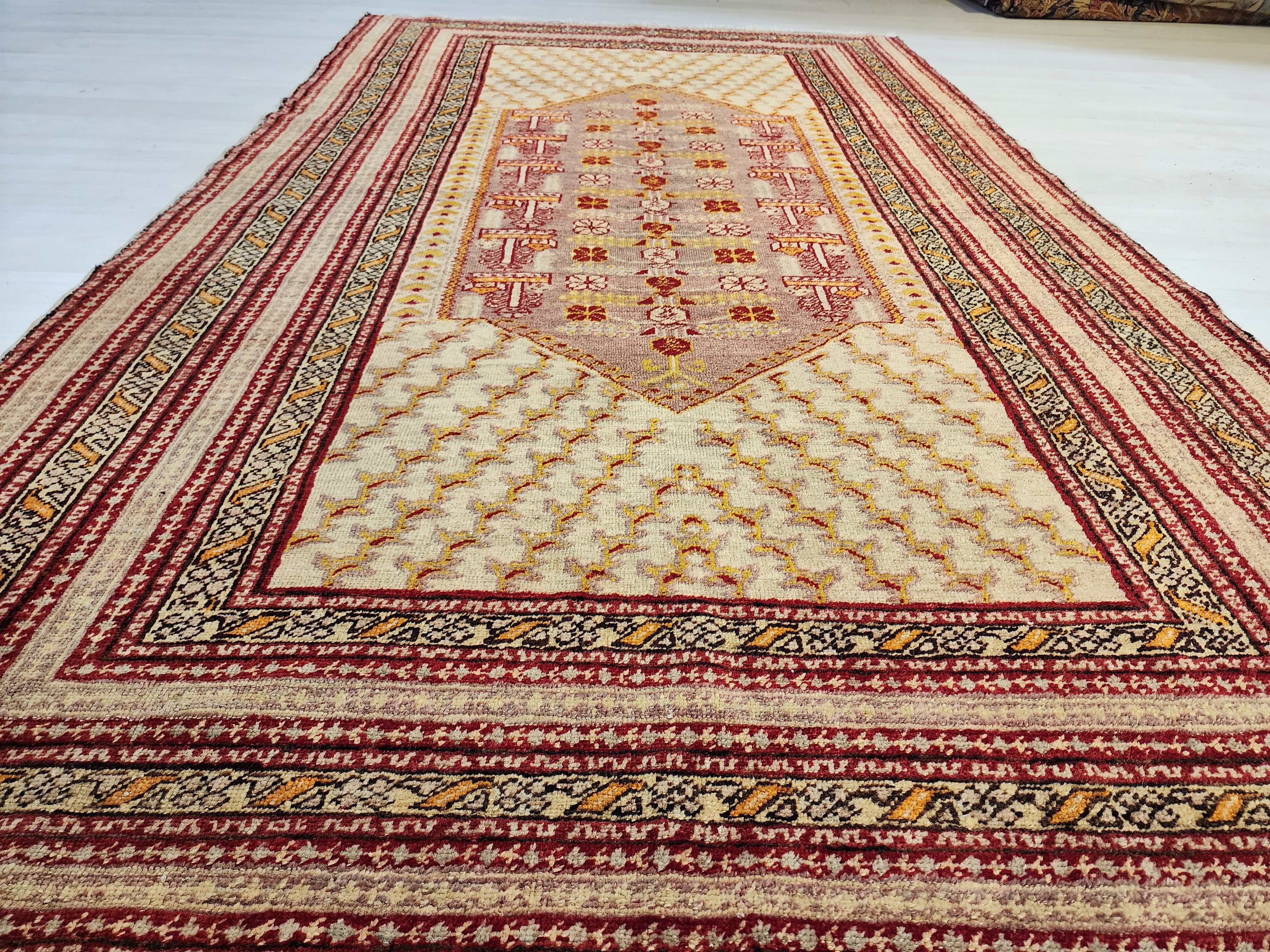 Kynna — Antique Kula Rug, Soft Color Turkish Rug, 4'3''x2'7''
