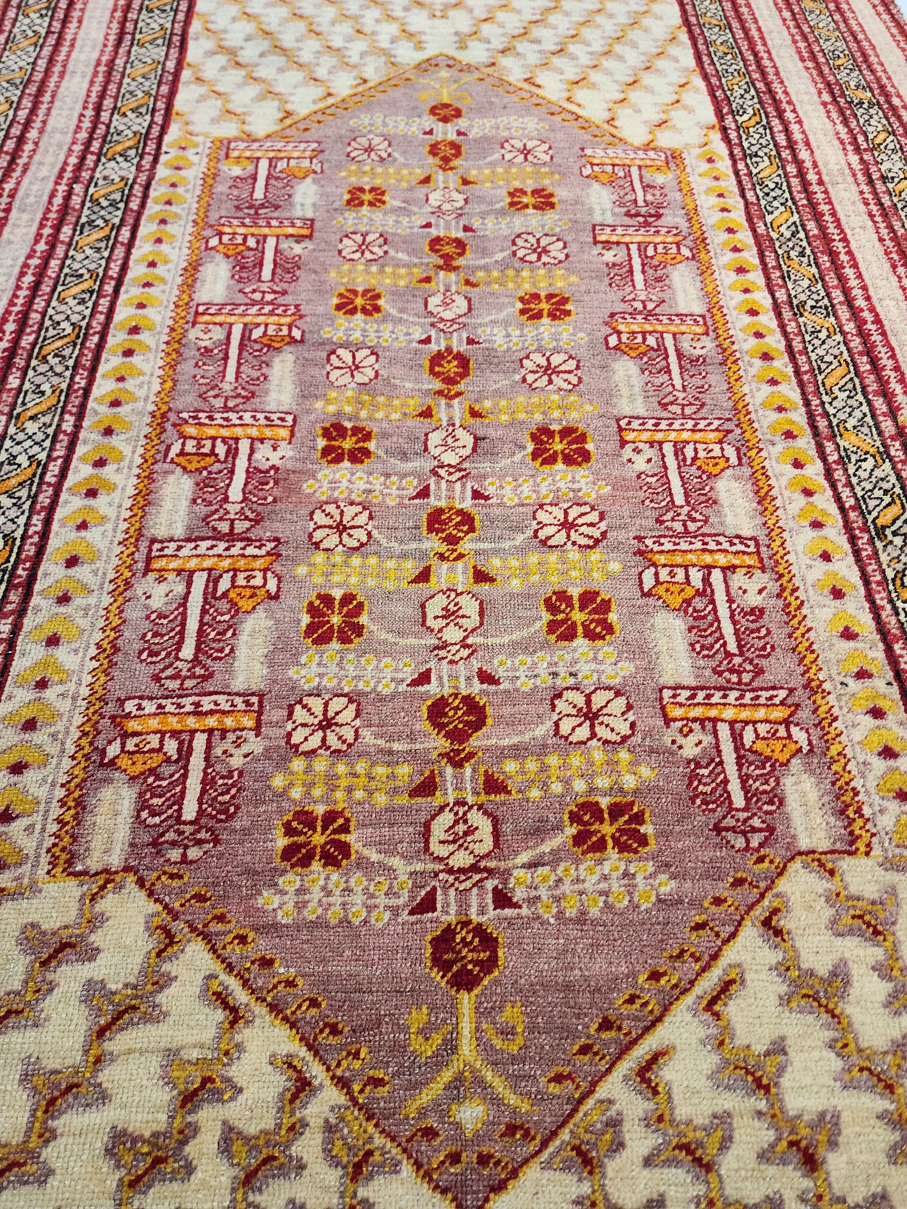 Kynna — Antique Kula Rug, Soft Color Turkish Rug, 4'3''x2'7''