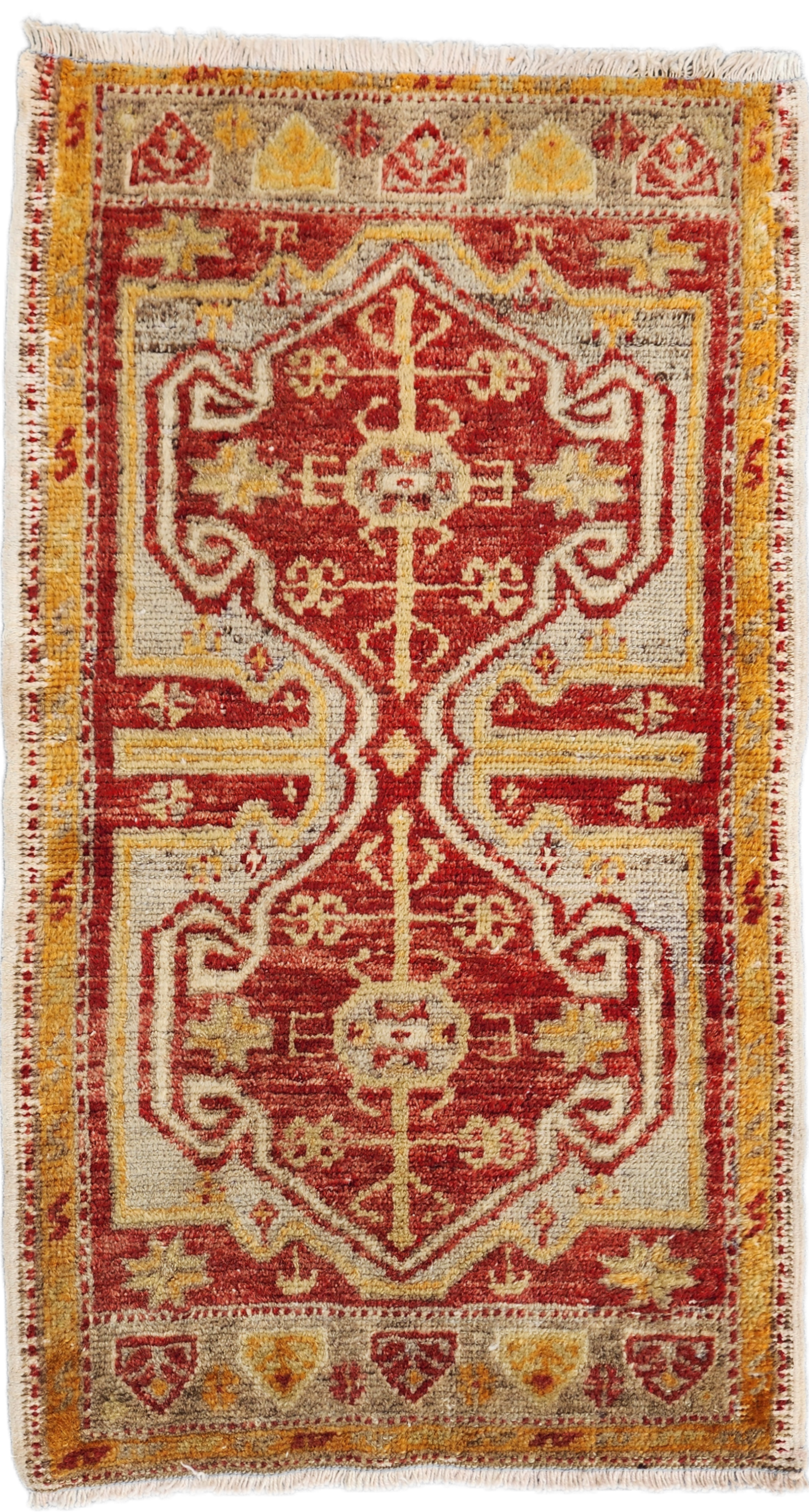 Antique Anatolian Nuzumlu Turkish Rug: Distressed Wool Bohemian Rug (1'7''x2'10'')