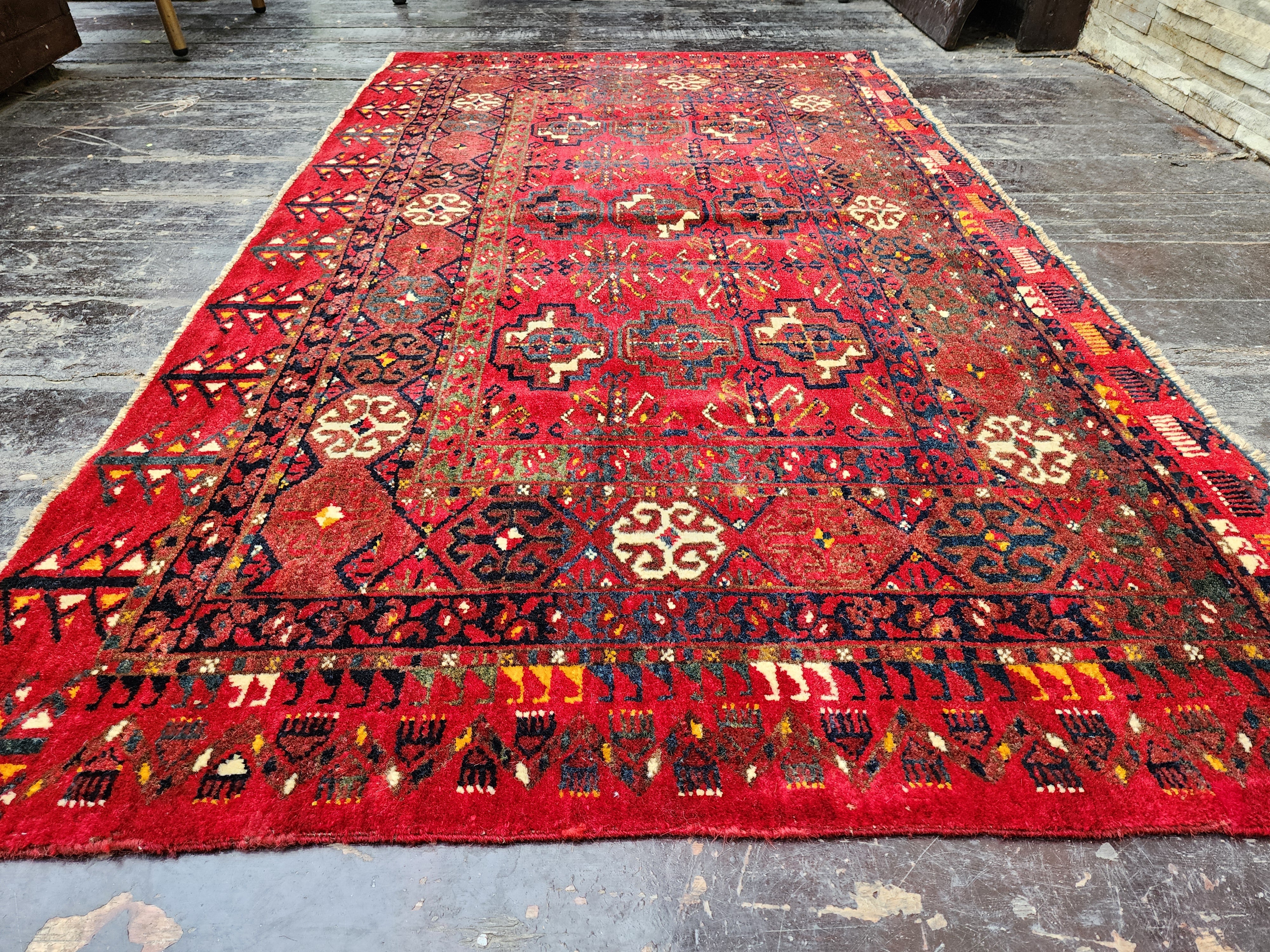 antique Turkish Wool Small Rug — styled view