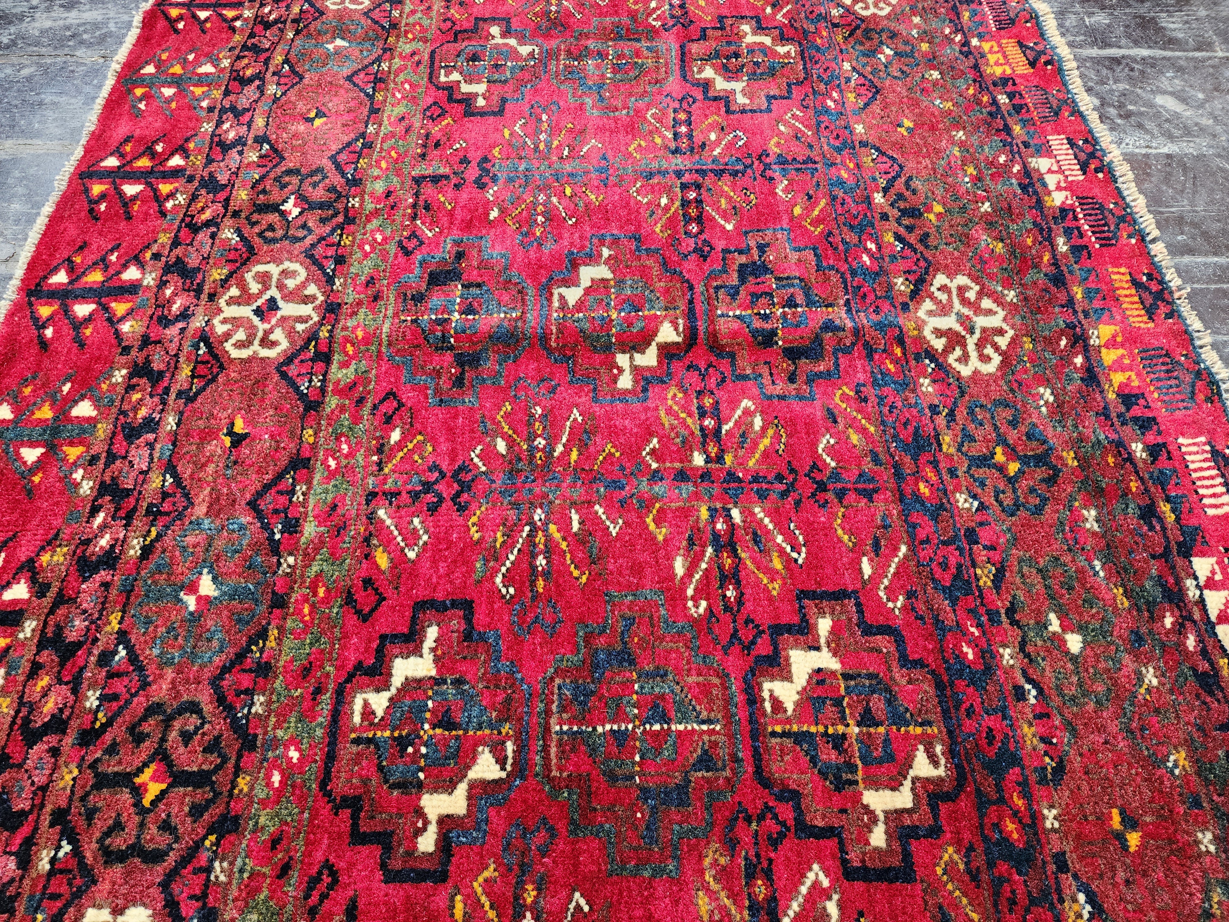 antique Turkish Wool Small Rug — in setting