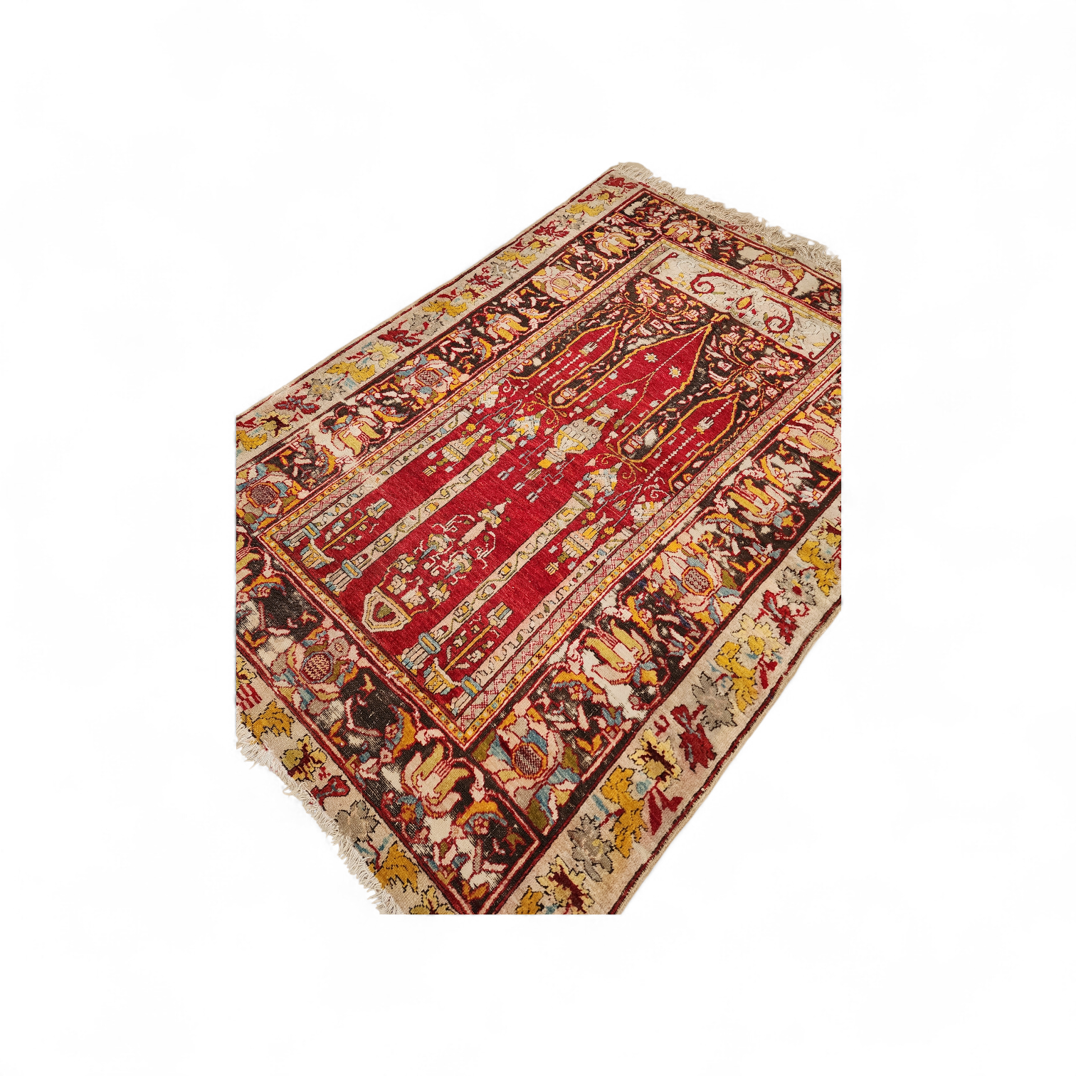 Antique Fertek Turkish Rug, 18th Century Wool Wall Hanging (6ft 8in x 5ft )