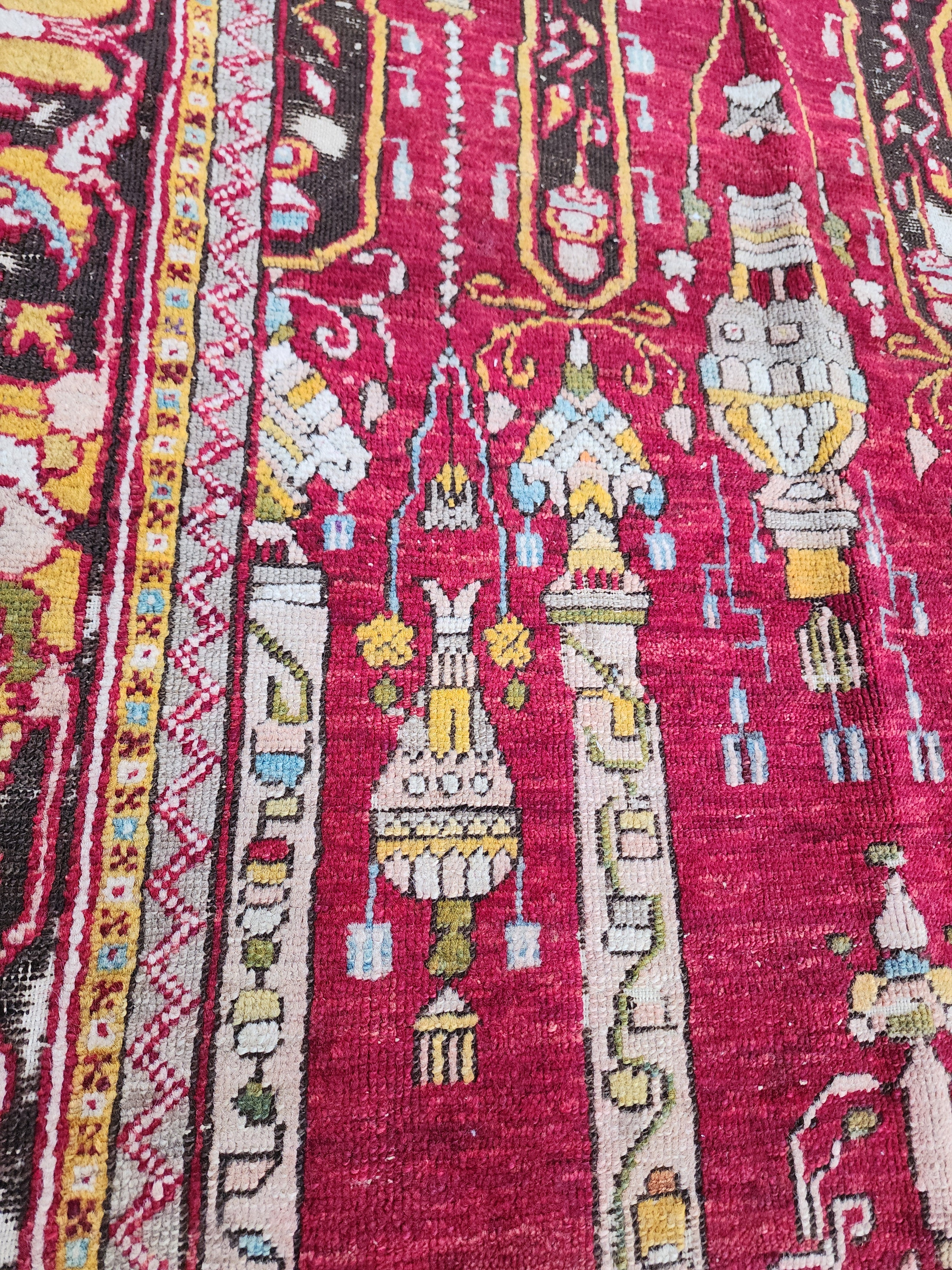 Antique Fertek Turkish Rug, 18th Century Wool Wall Hanging (6ft 8in x 5ft )