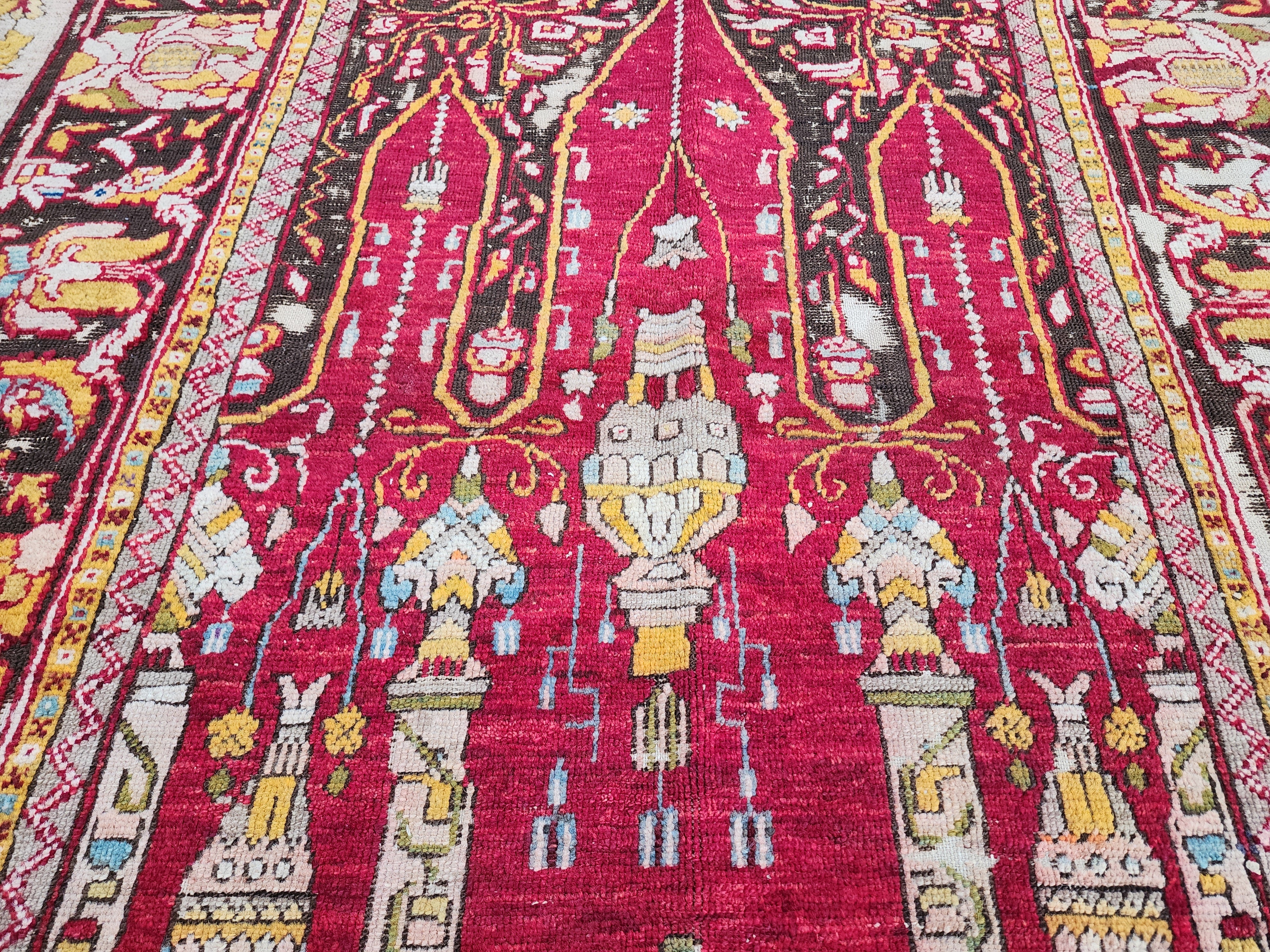 Antique Fertek Turkish Rug, 18th Century Wool Wall Hanging (6ft 8in x 5ft )