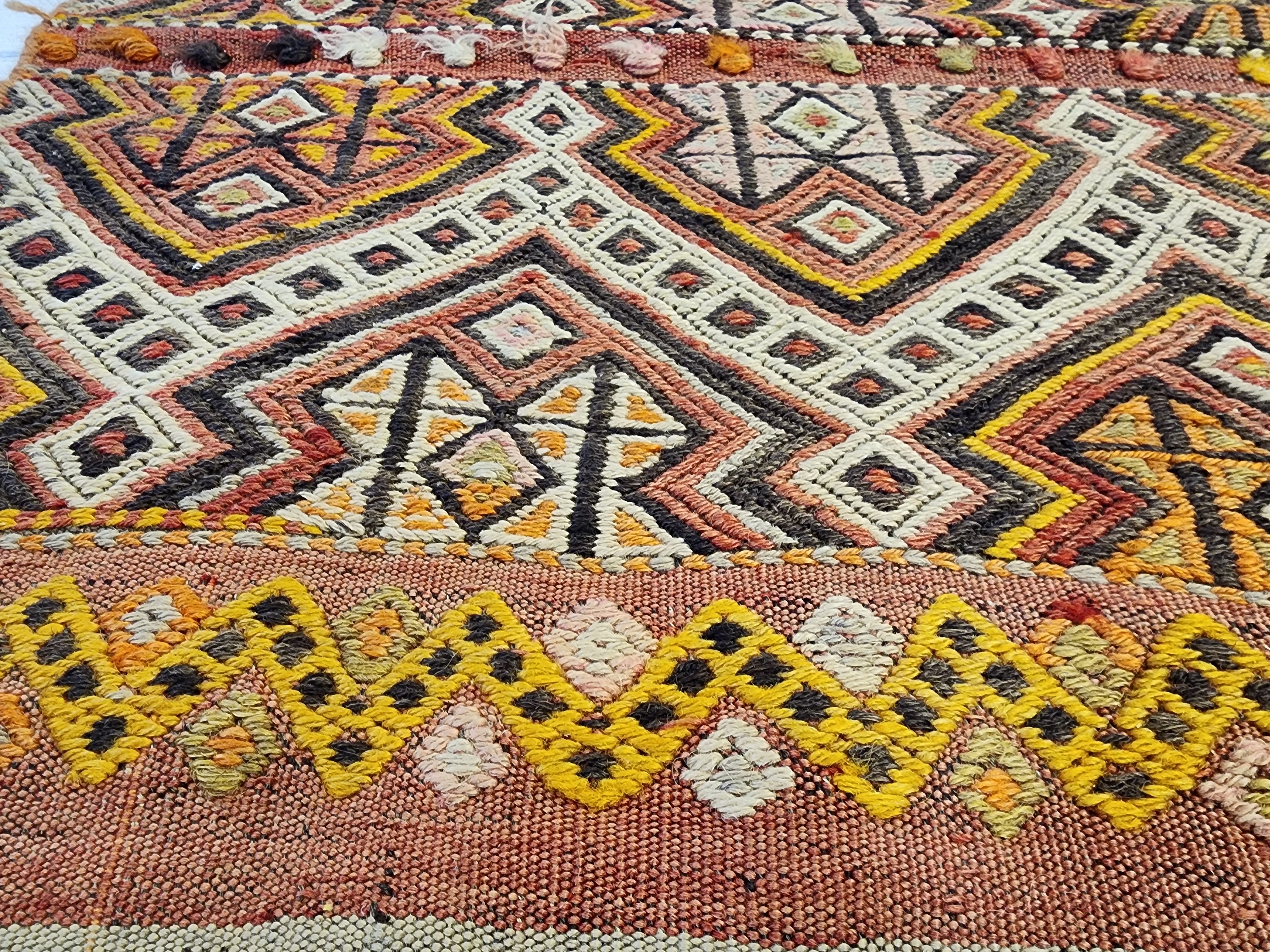 Xanthia — Antique Sivas Kilim Rug, Natural Madder Dye, Handwoven Tribal Turkish Boho Decor