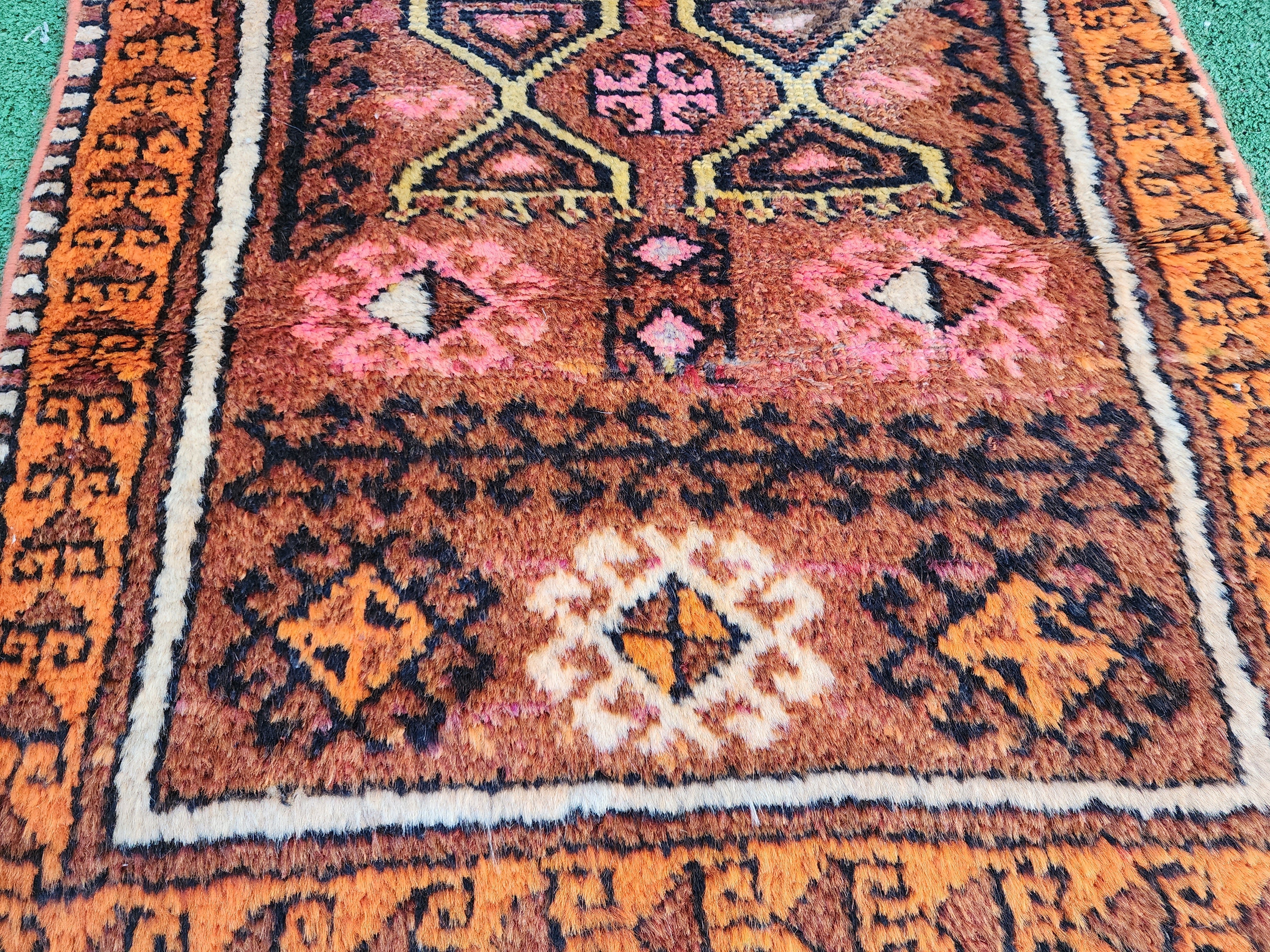 antique Konya Wool Runner Rug — in setting