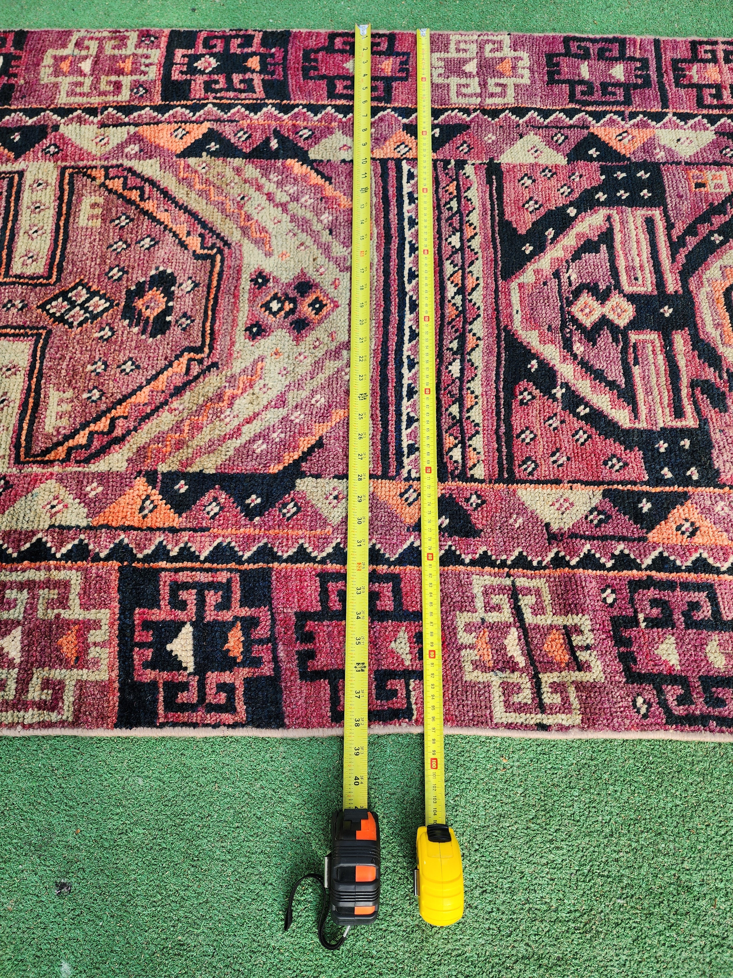 antique Tribal Wool Runner Rug — styled view