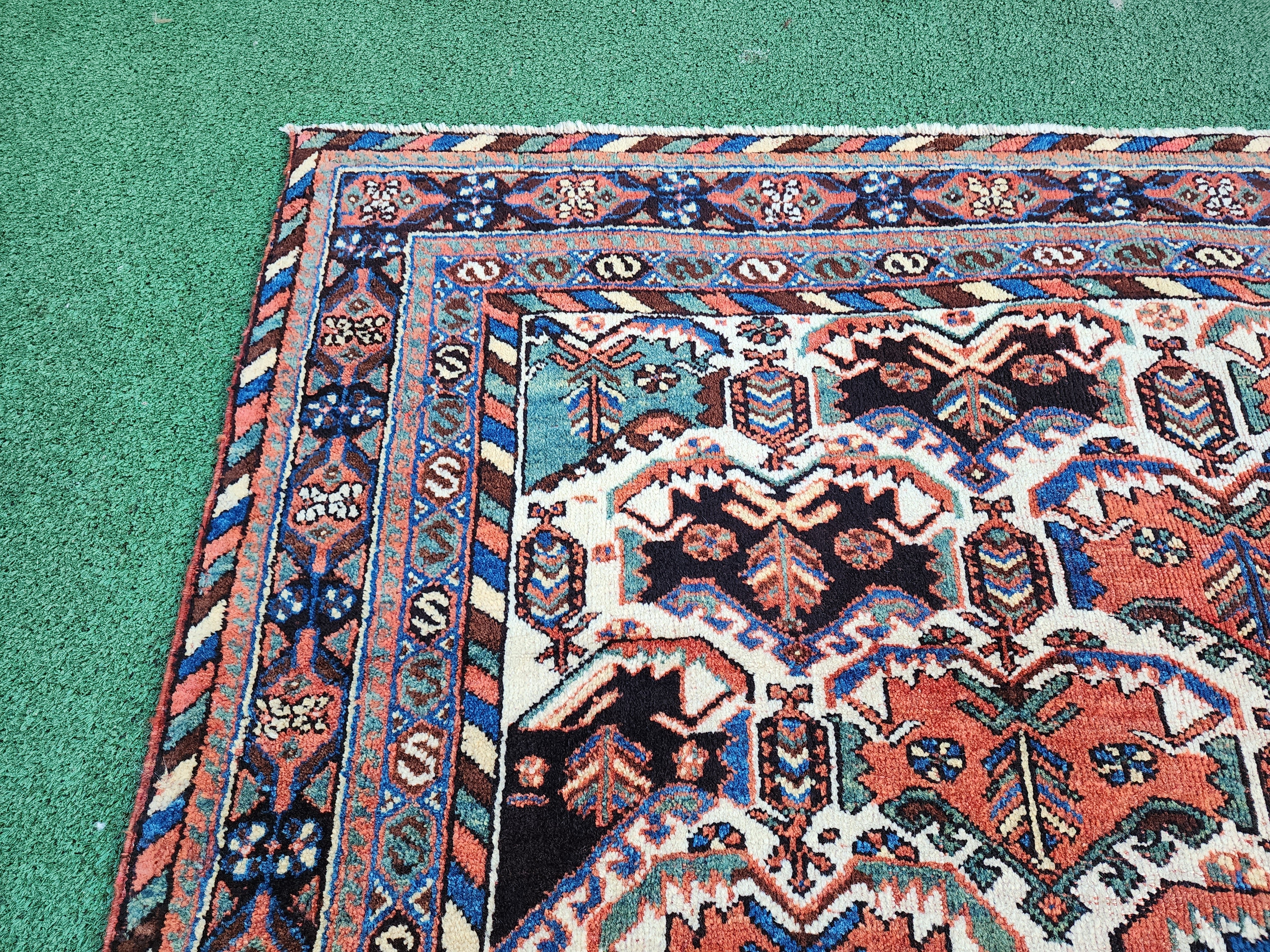 antique Persian Small Rug — pile detail
