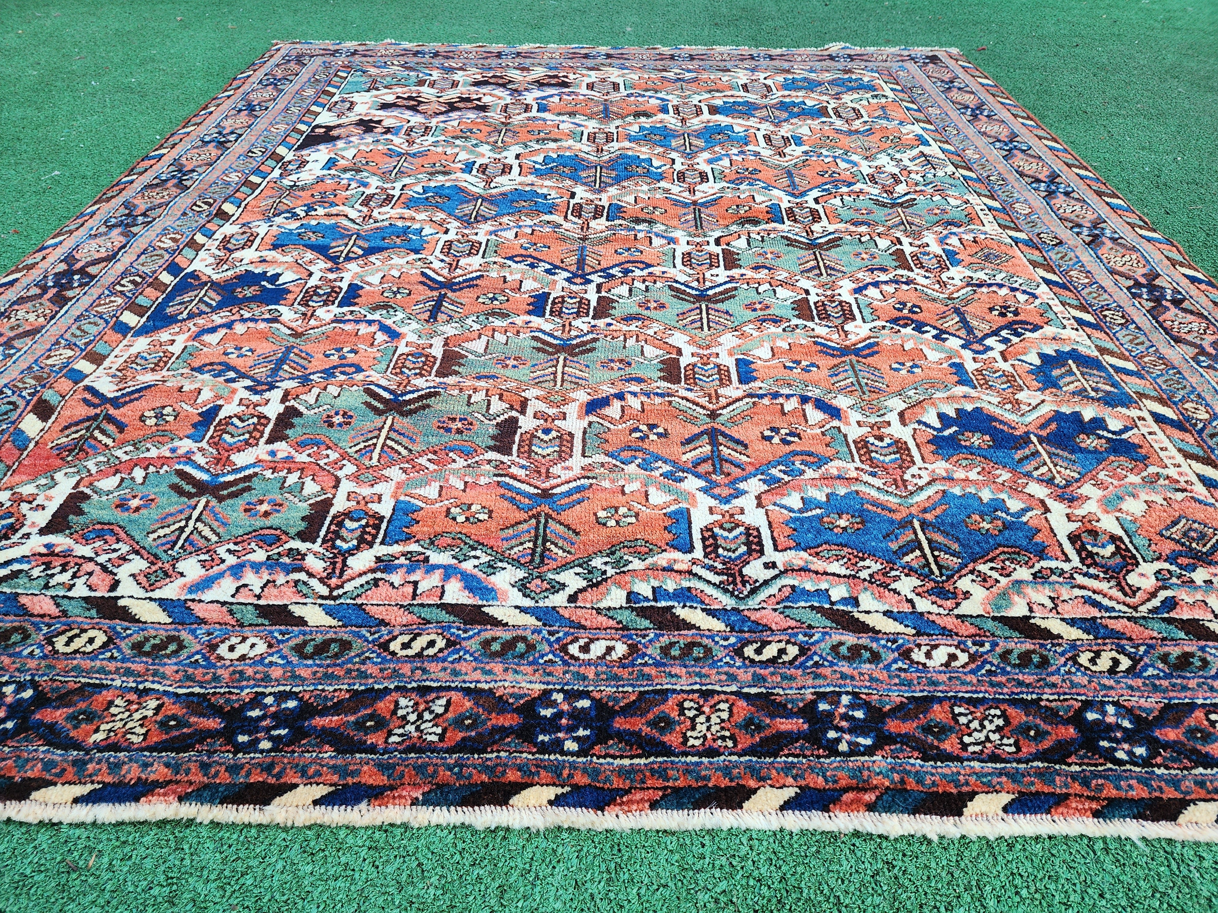 antique Persian Small Rug — colour close-up