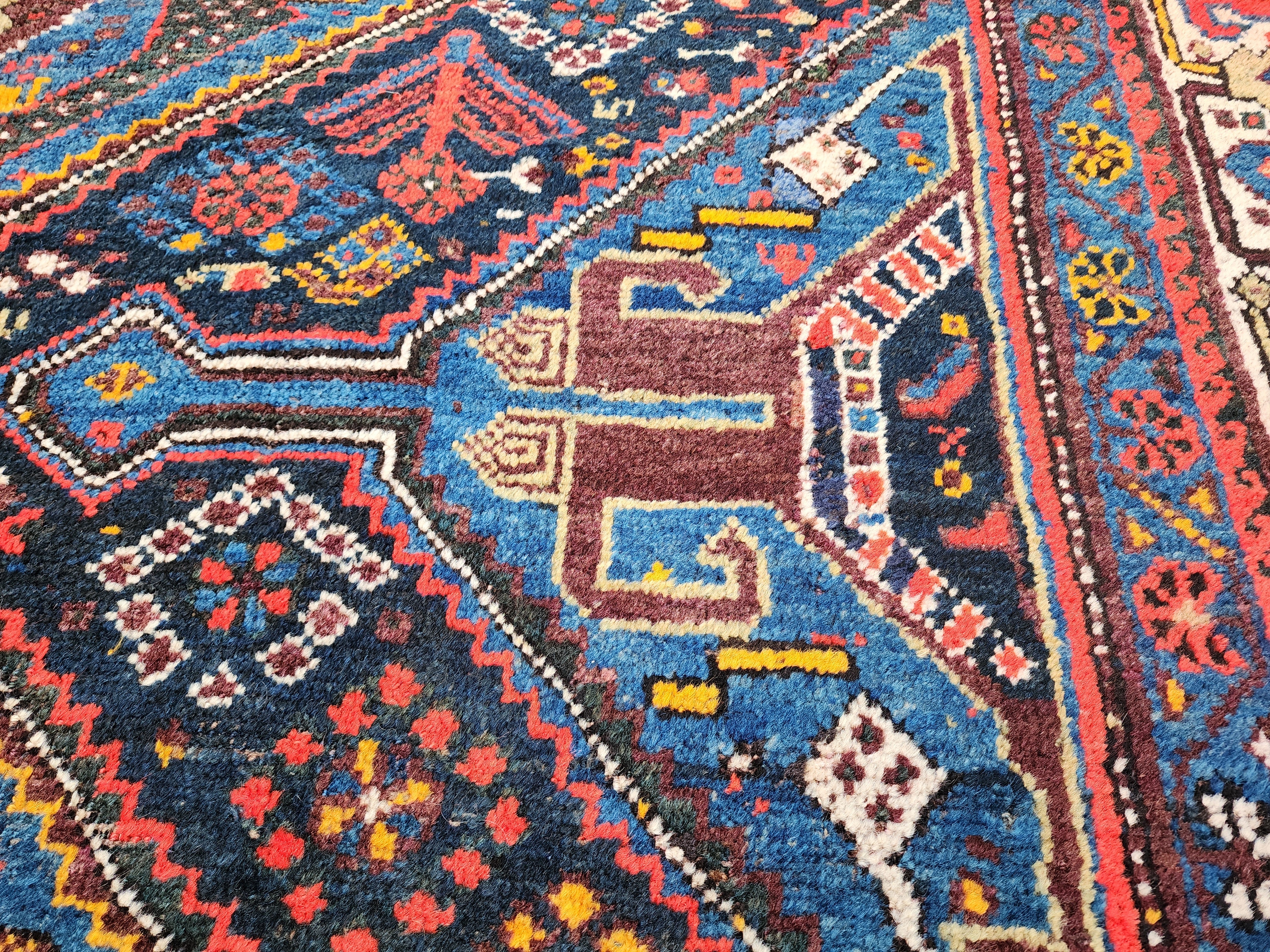 19th Century Persian Qasqai Rug, 9'8''x 5'11''