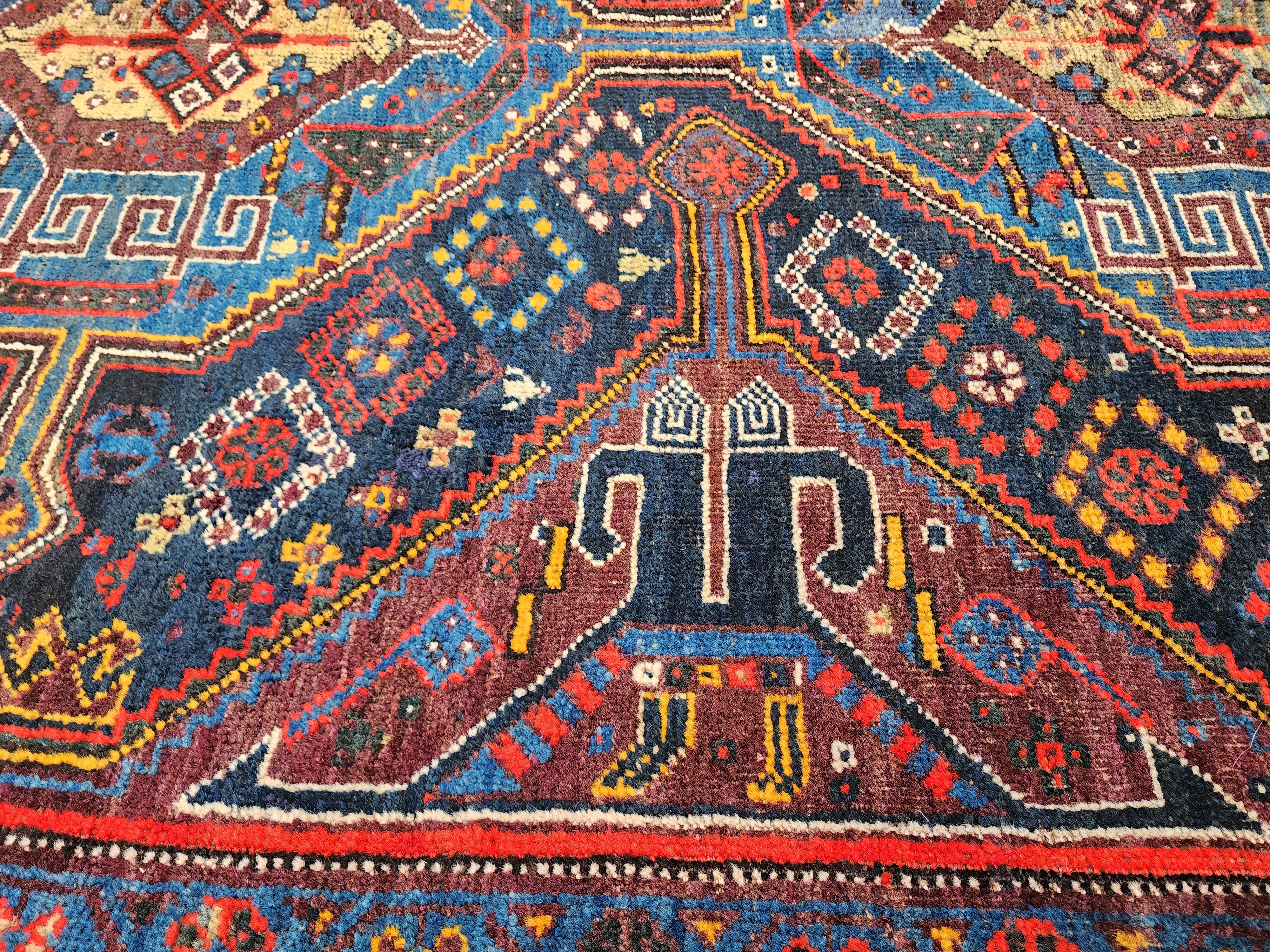 19th Century Persian Qasqai Rug, 9'8''x 5'11''