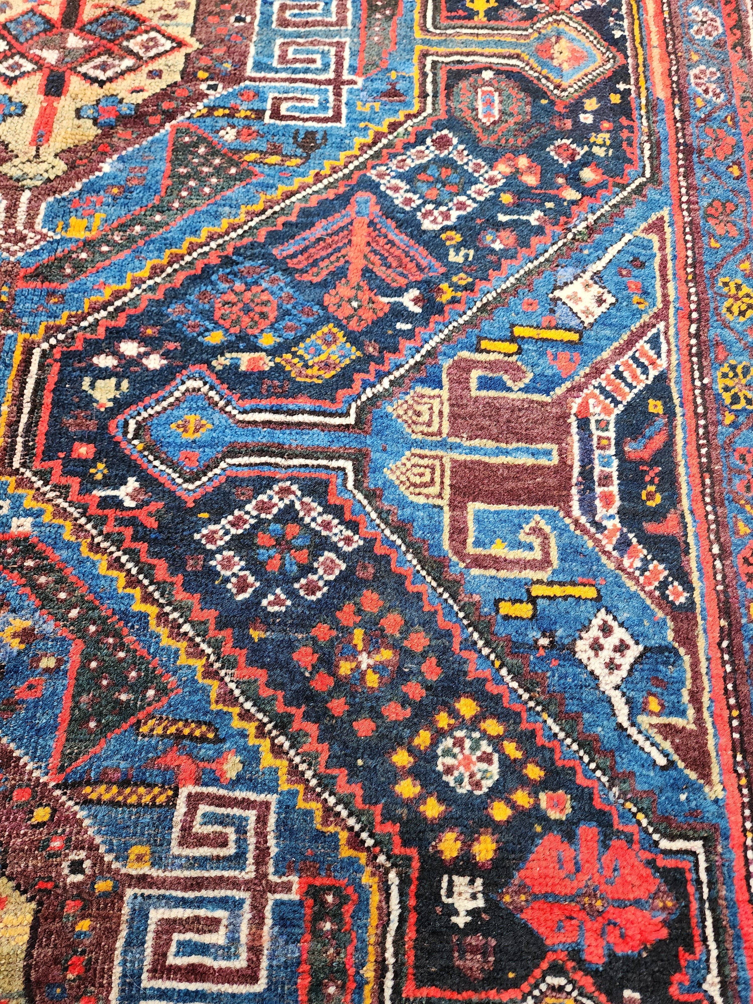 19th Century Persian Qasqai Rug, 9'8''x 5'11''