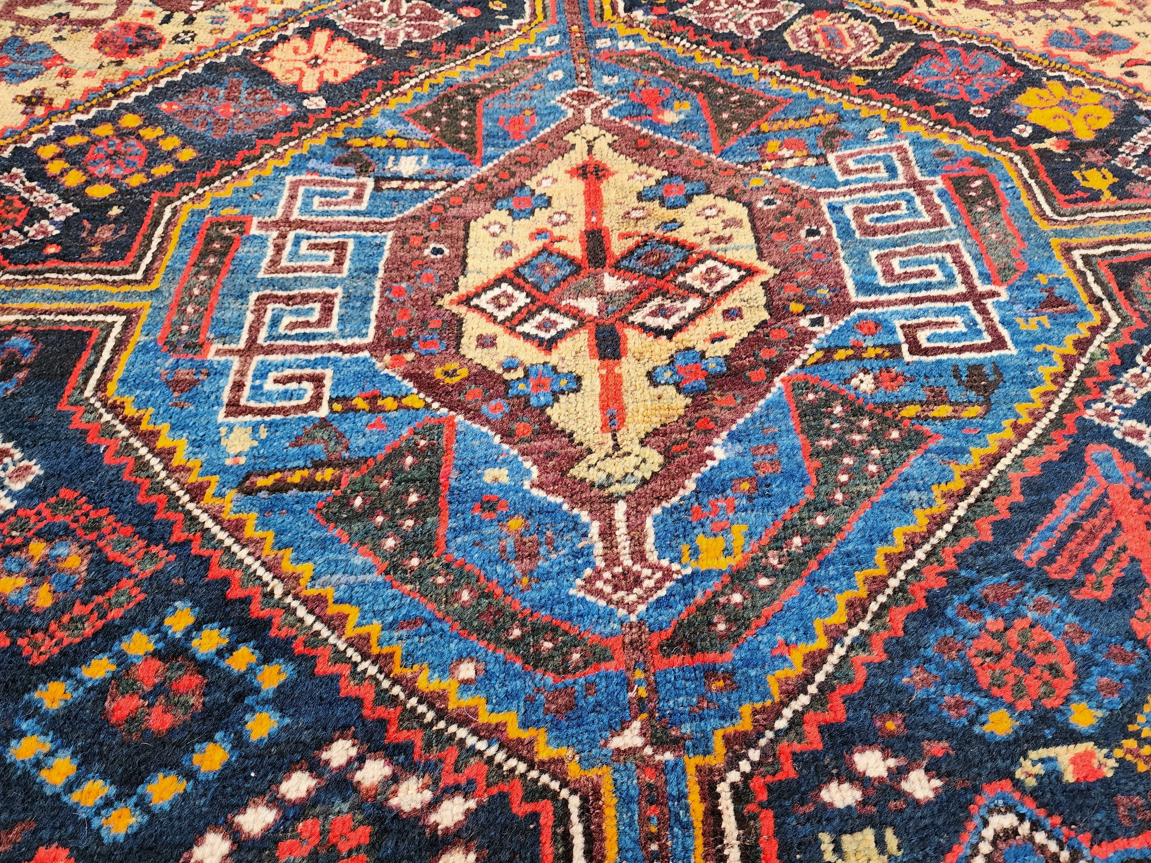 19th Century Persian Qasqai Rug, 9'8''x 5'11''