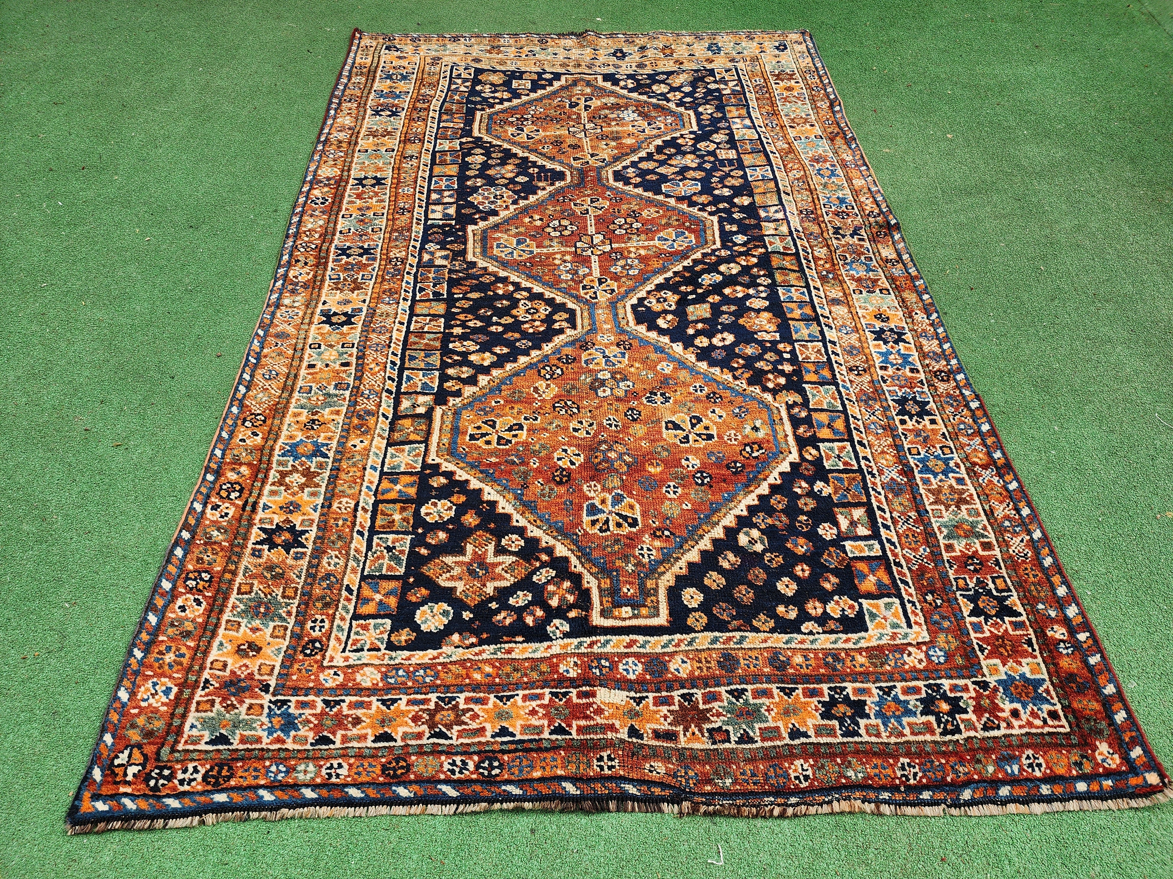 antique Anatolian Wool Area Rug — detail texture