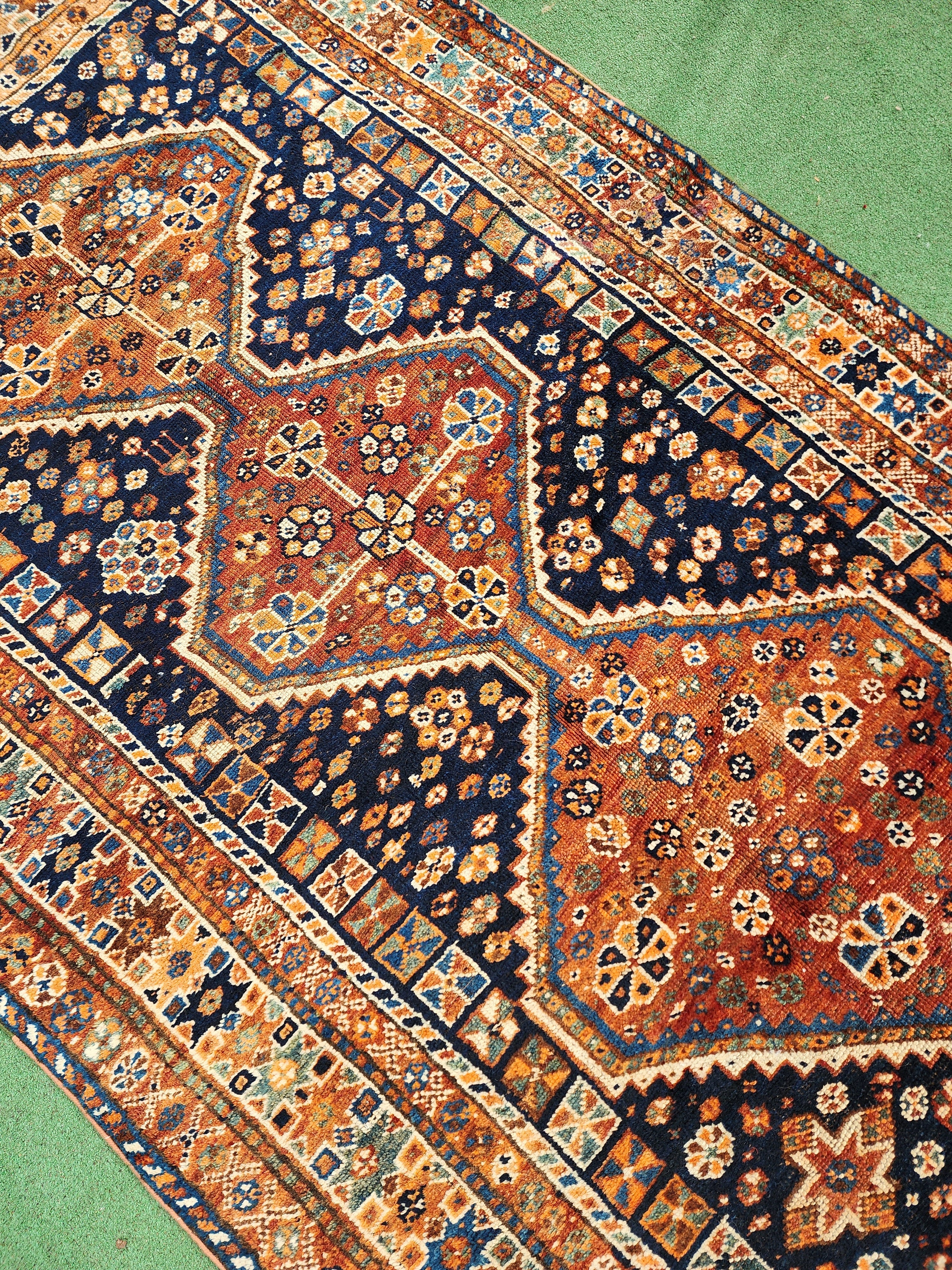 antique Anatolian Wool Area Rug — corner detail