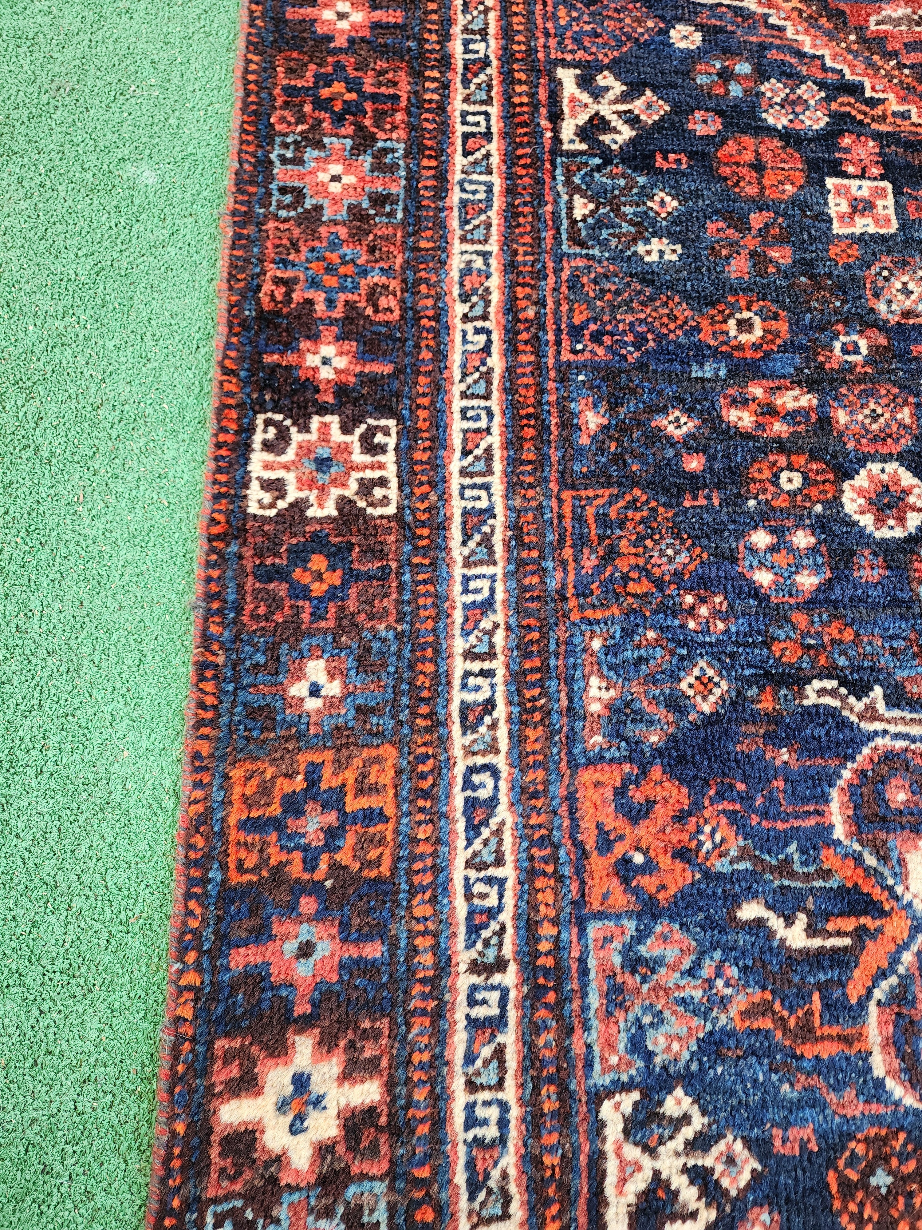 antique Persian Wool Large Area Rug — pile detail