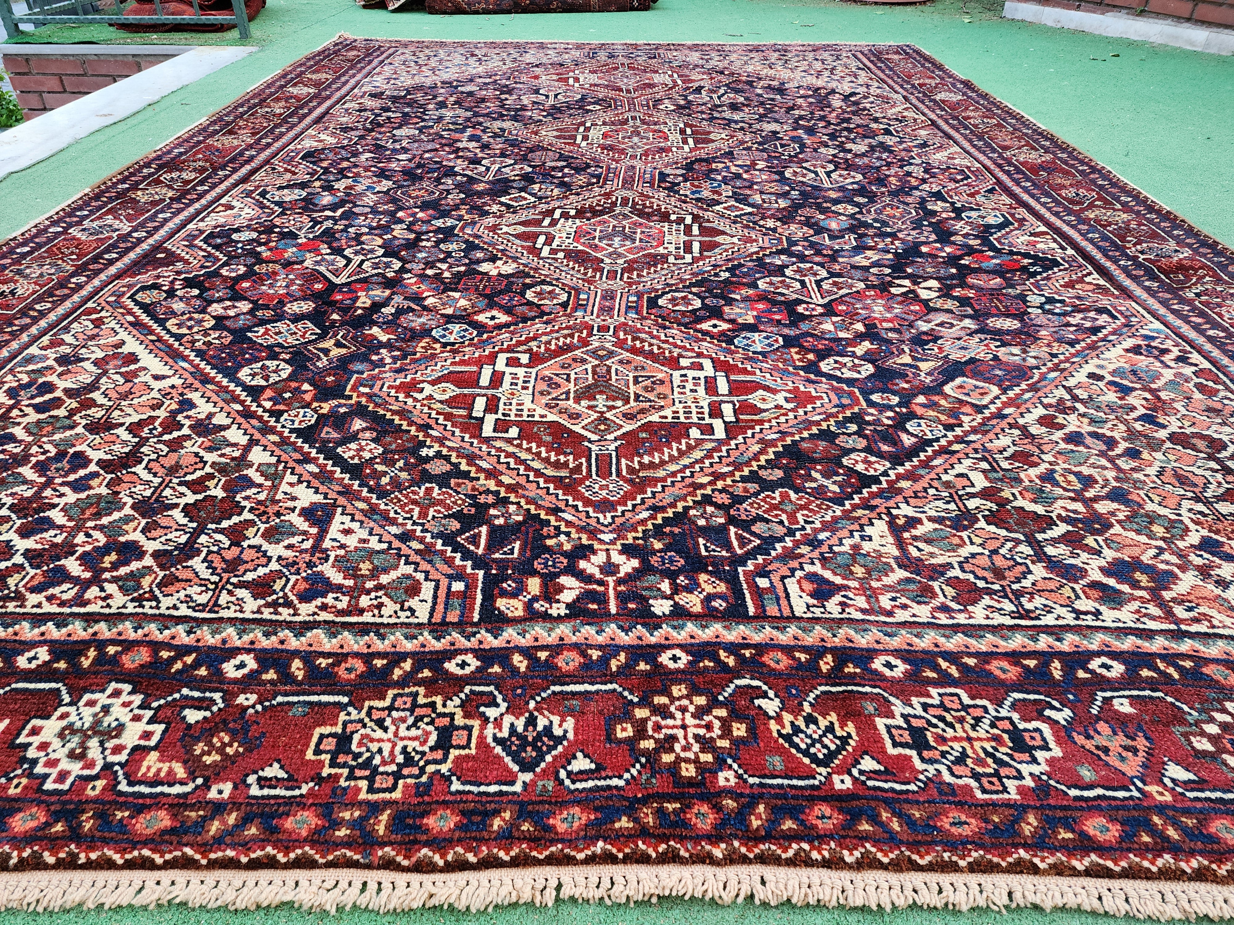antique Anatolian Wool Large Area Rug — pile detail