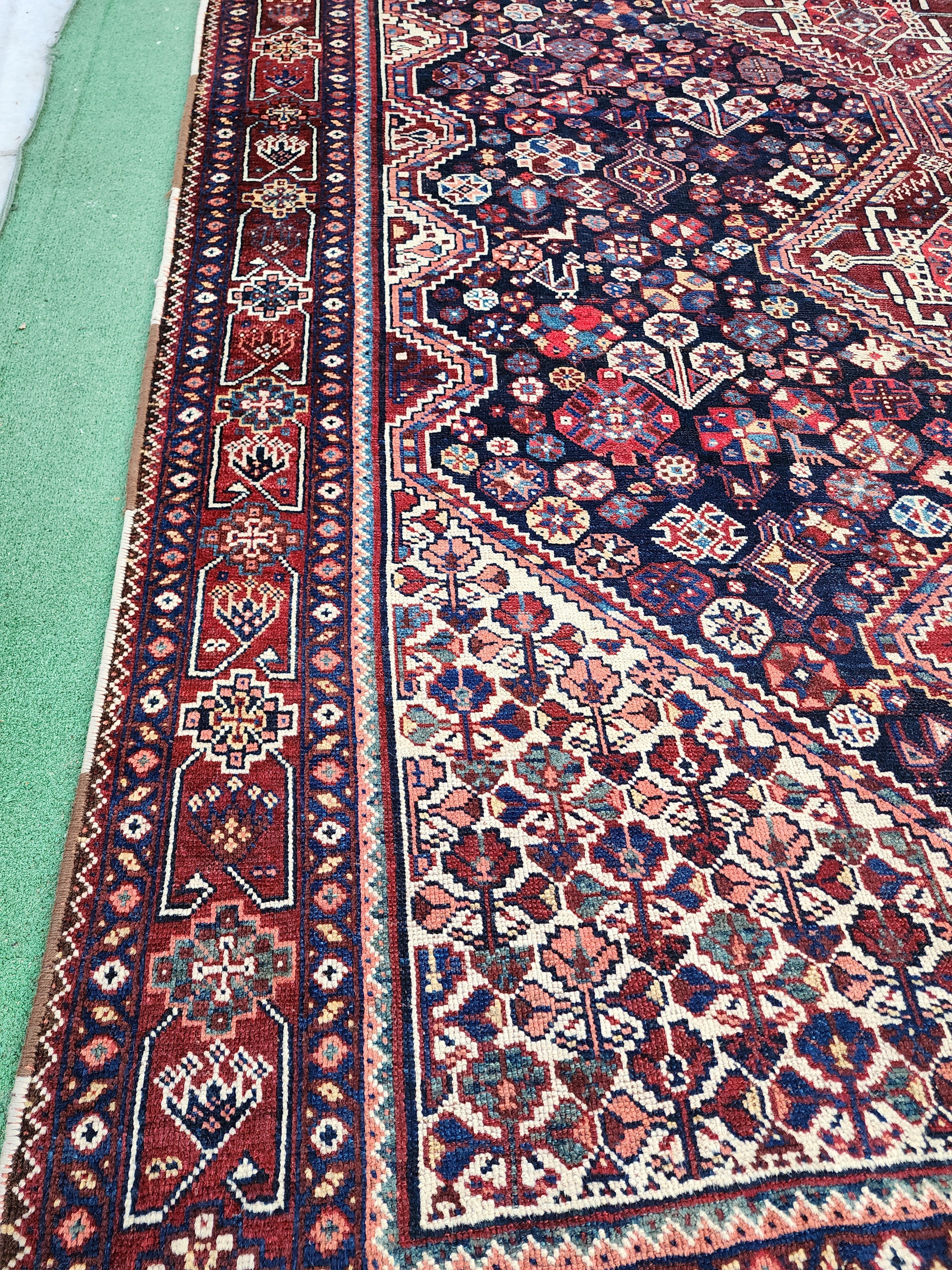 antique Anatolian Wool Large Area Rug — corner detail