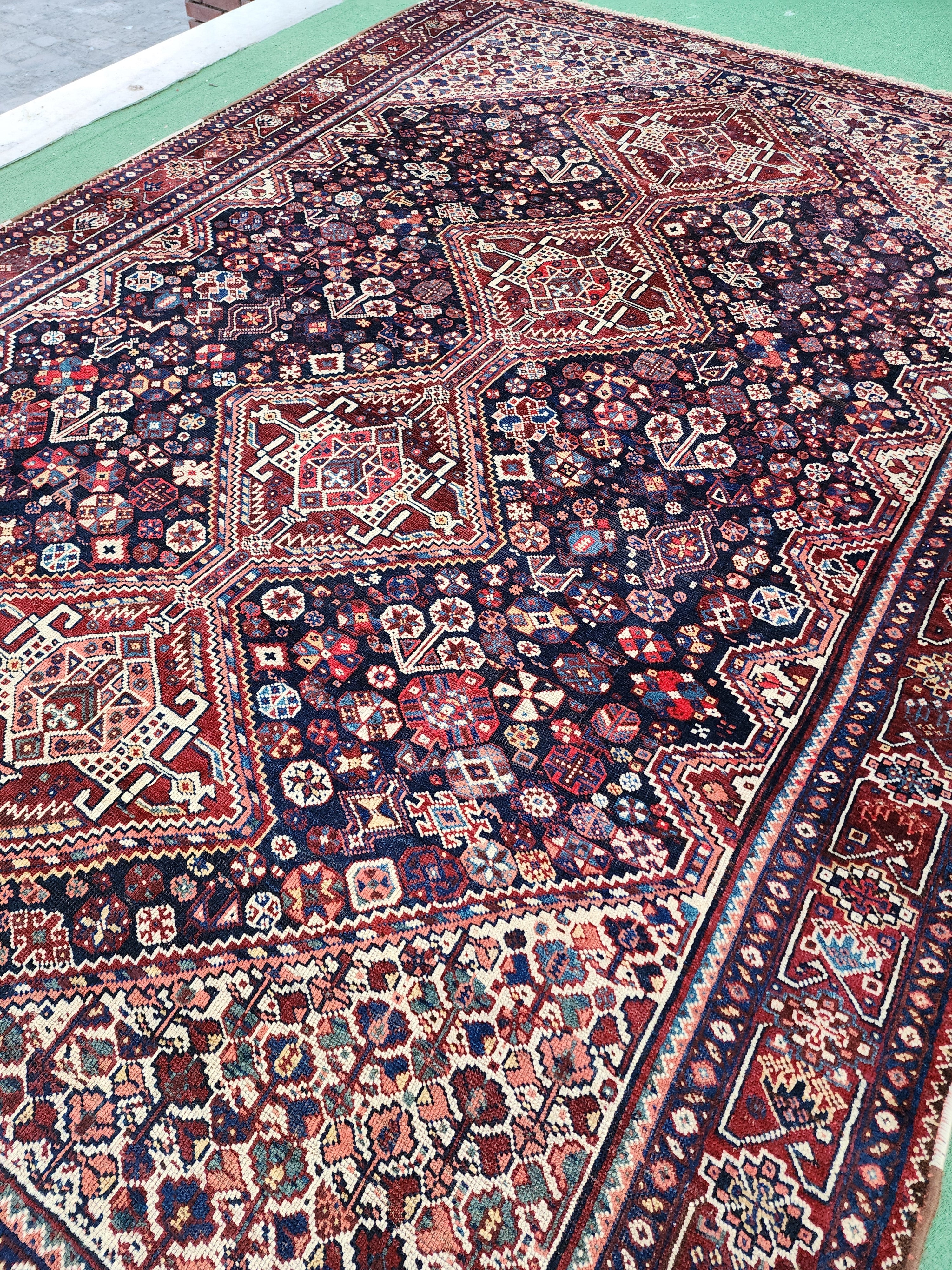 antique Anatolian Wool Large Area Rug — detail texture