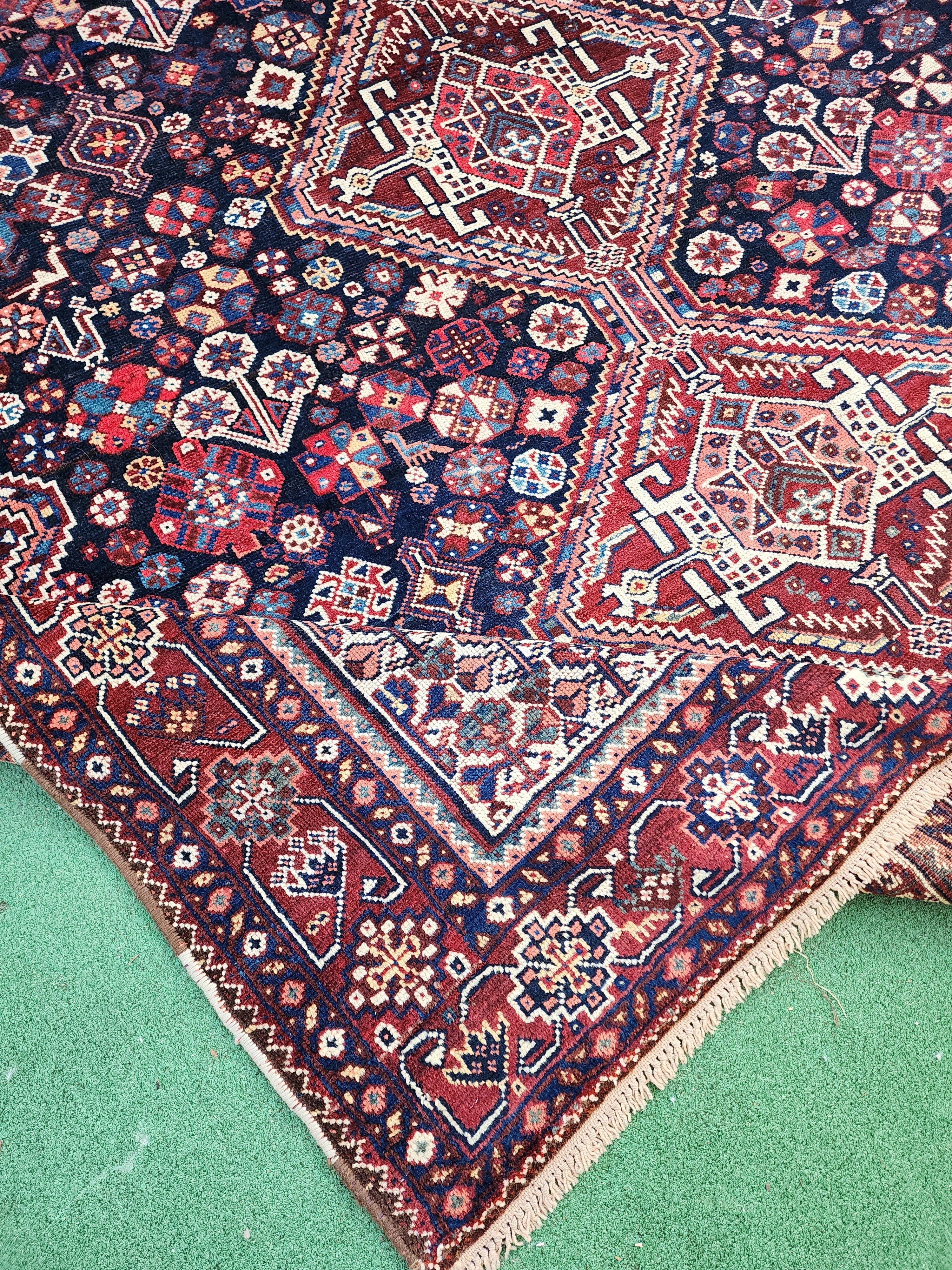 antique Anatolian Wool Large Area Rug — edge weave
