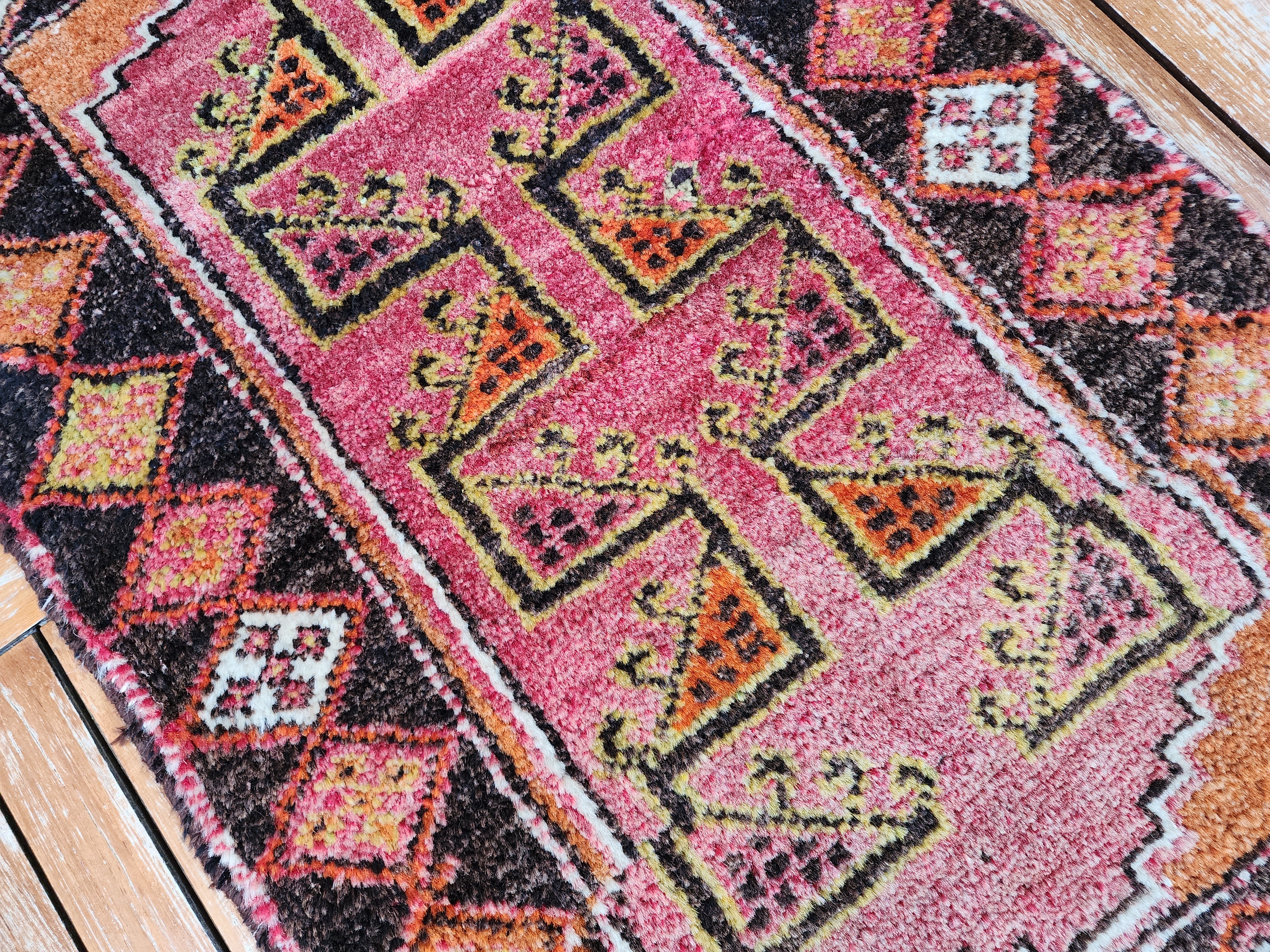 Alfombra Konya antigua kurda rosa, 2'11''x1'10''