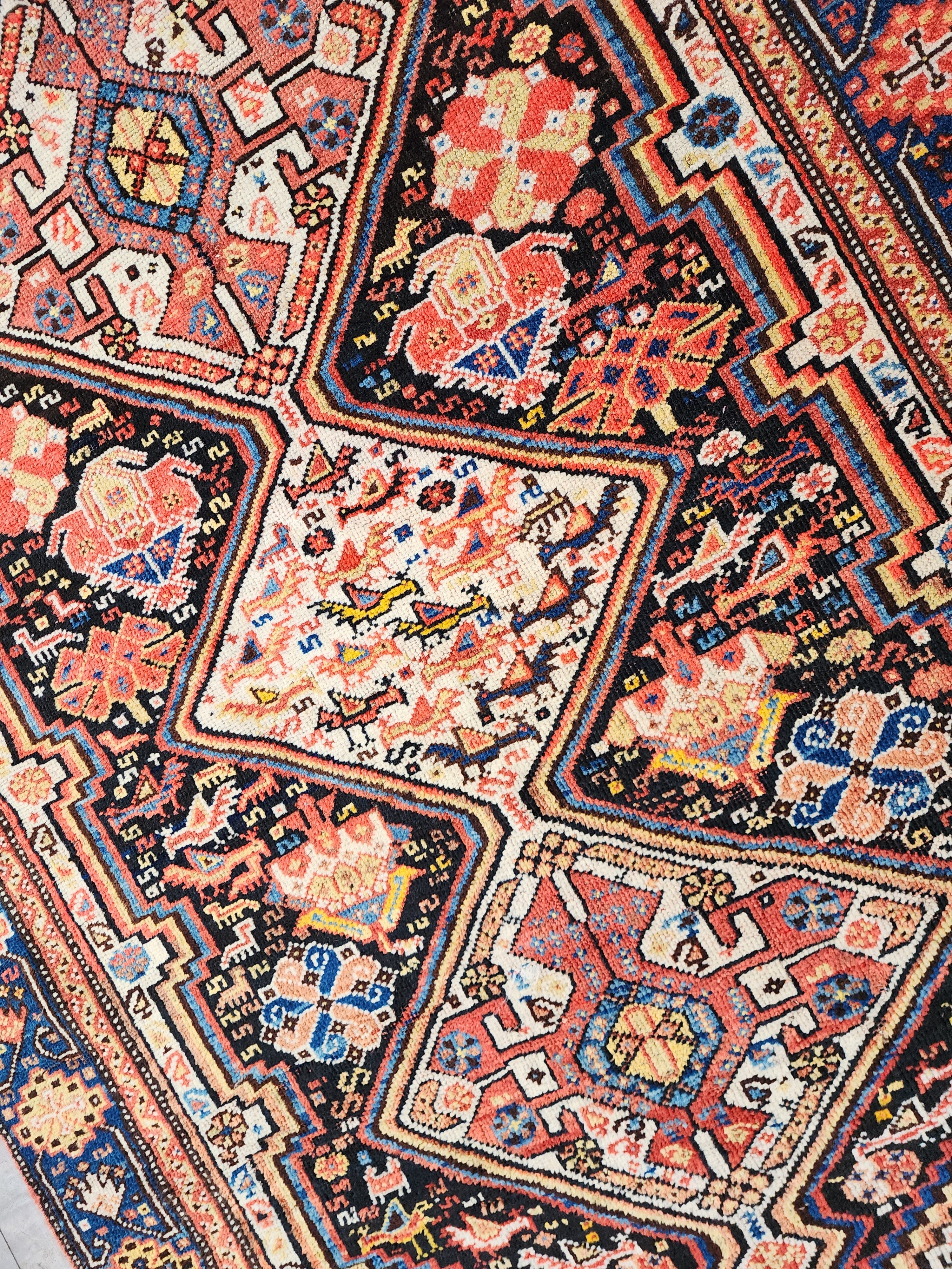 Vintage Turkish Tribal Wool Rug, Oriental Bohemian Area Carpet