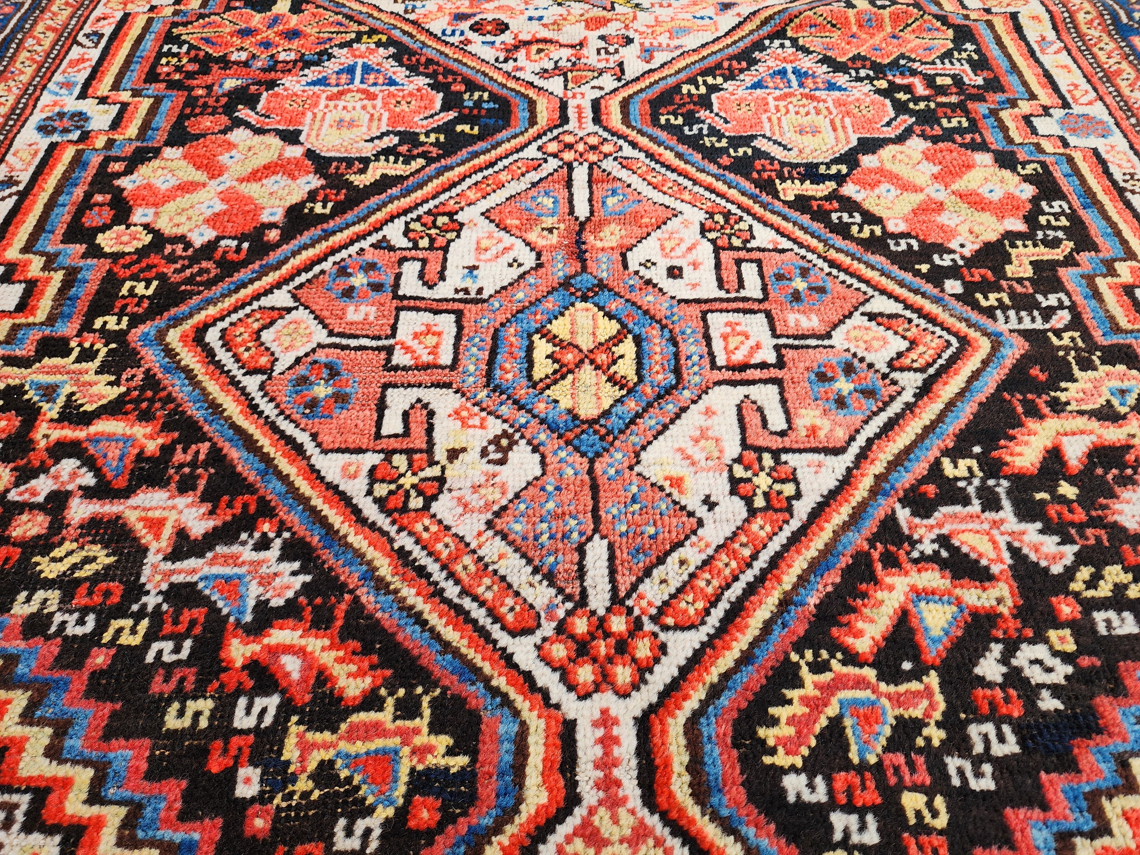 Vintage Turkish Tribal Wool Rug, Oriental Bohemian Area Carpet