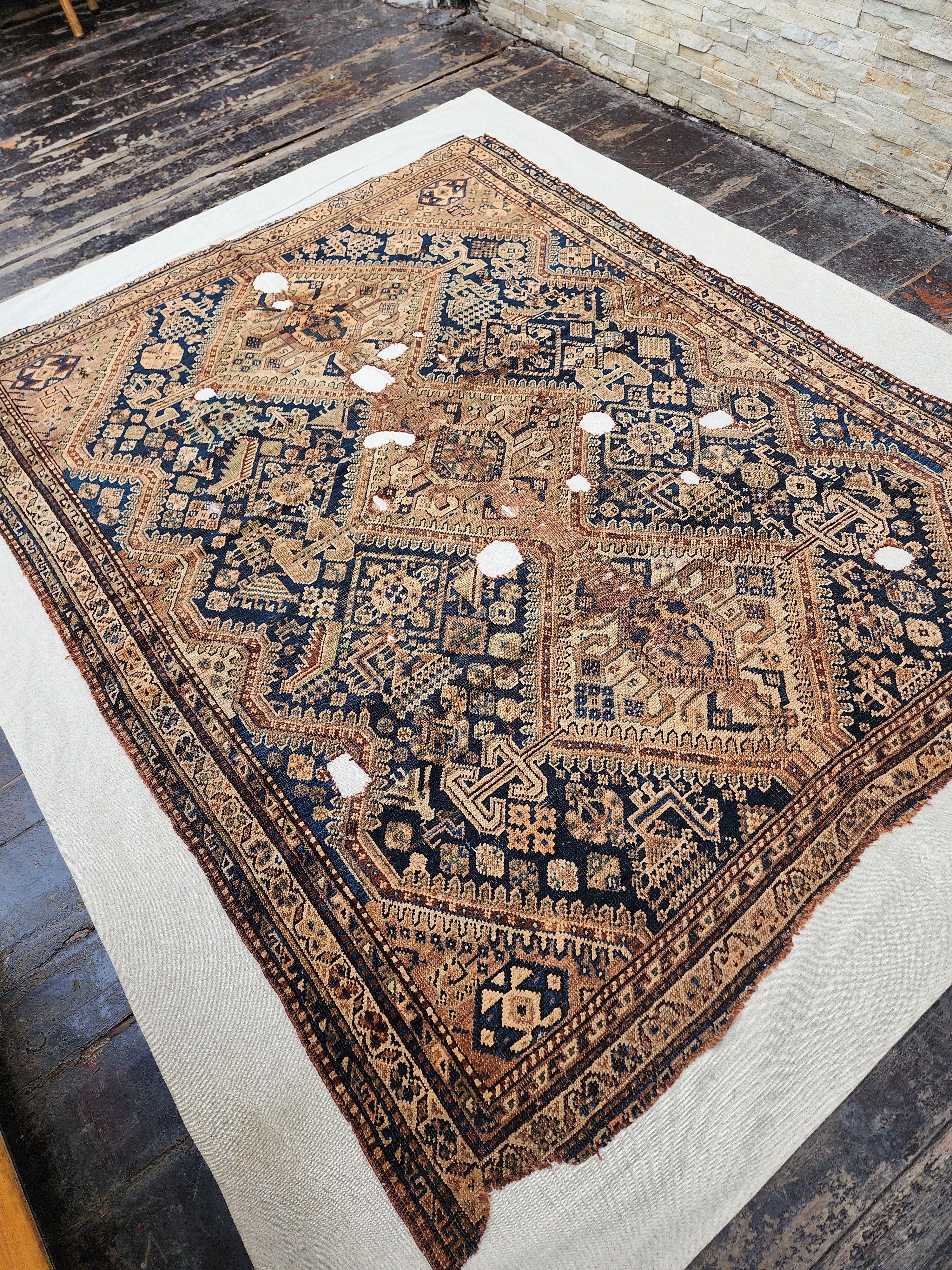 Qashai Antique Fragmant Rug,  6'5"x5'2"