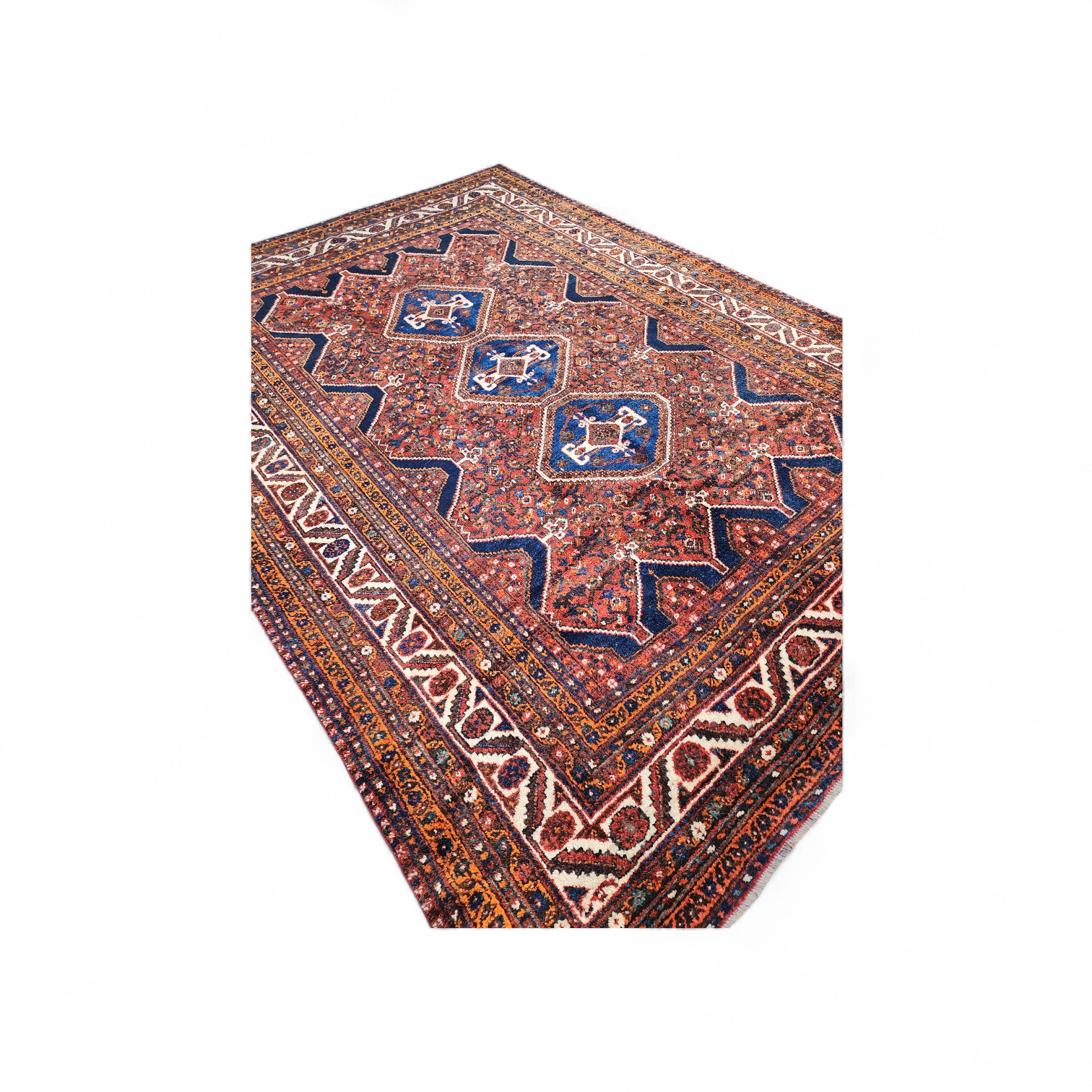 antique Anatolian Wool Large Area Rug — pattern close-up