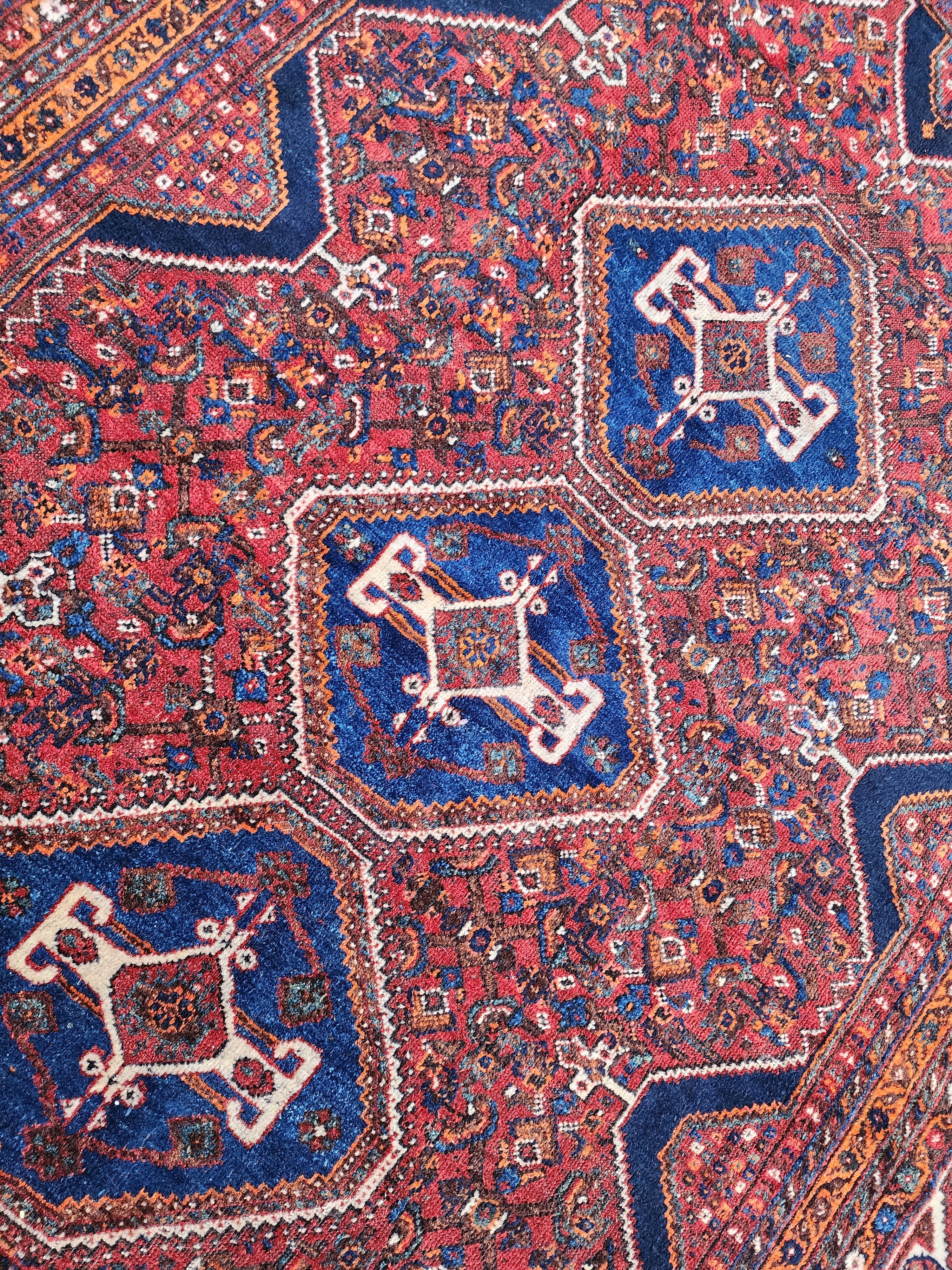 antique Anatolian Wool Large Area Rug — edge weave