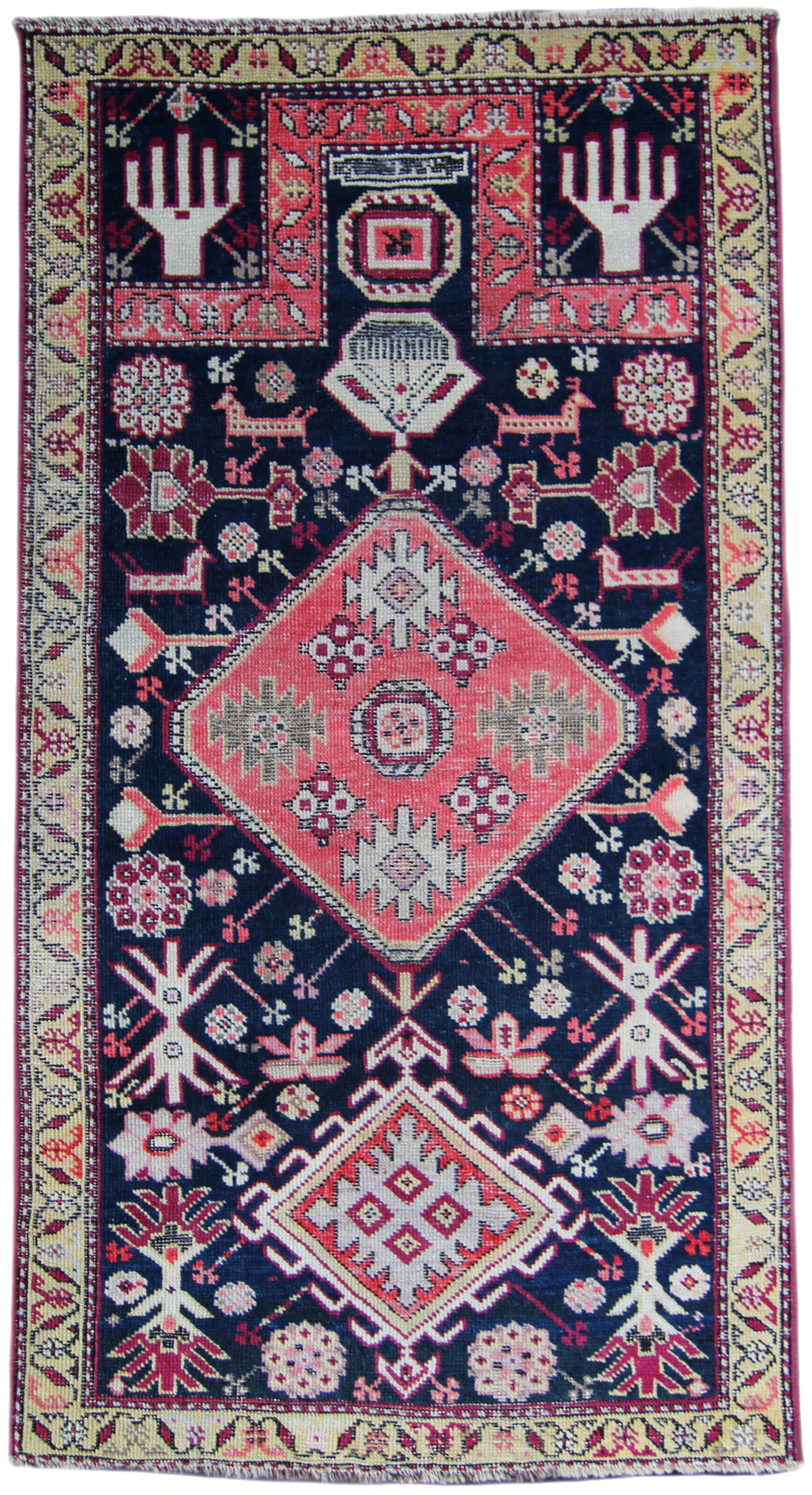 19th Century Bidjov Shirvan Prayer Rug, Antique Caucasian Rug 2'1'' x 4'2''