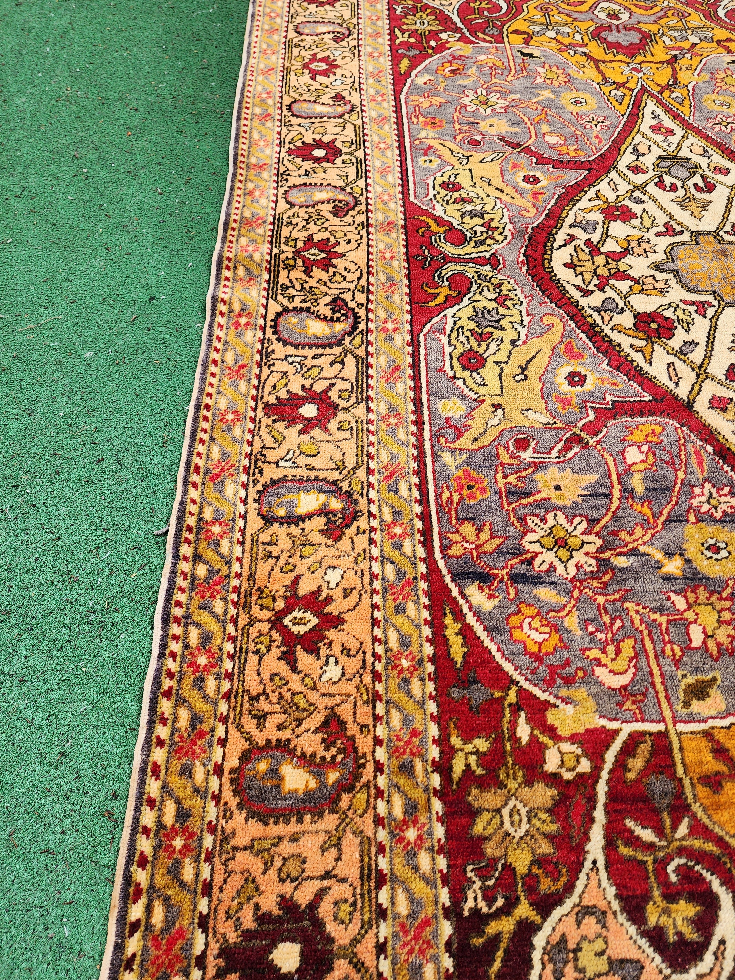 antique Anatolian Wool Large Area Rug — in setting