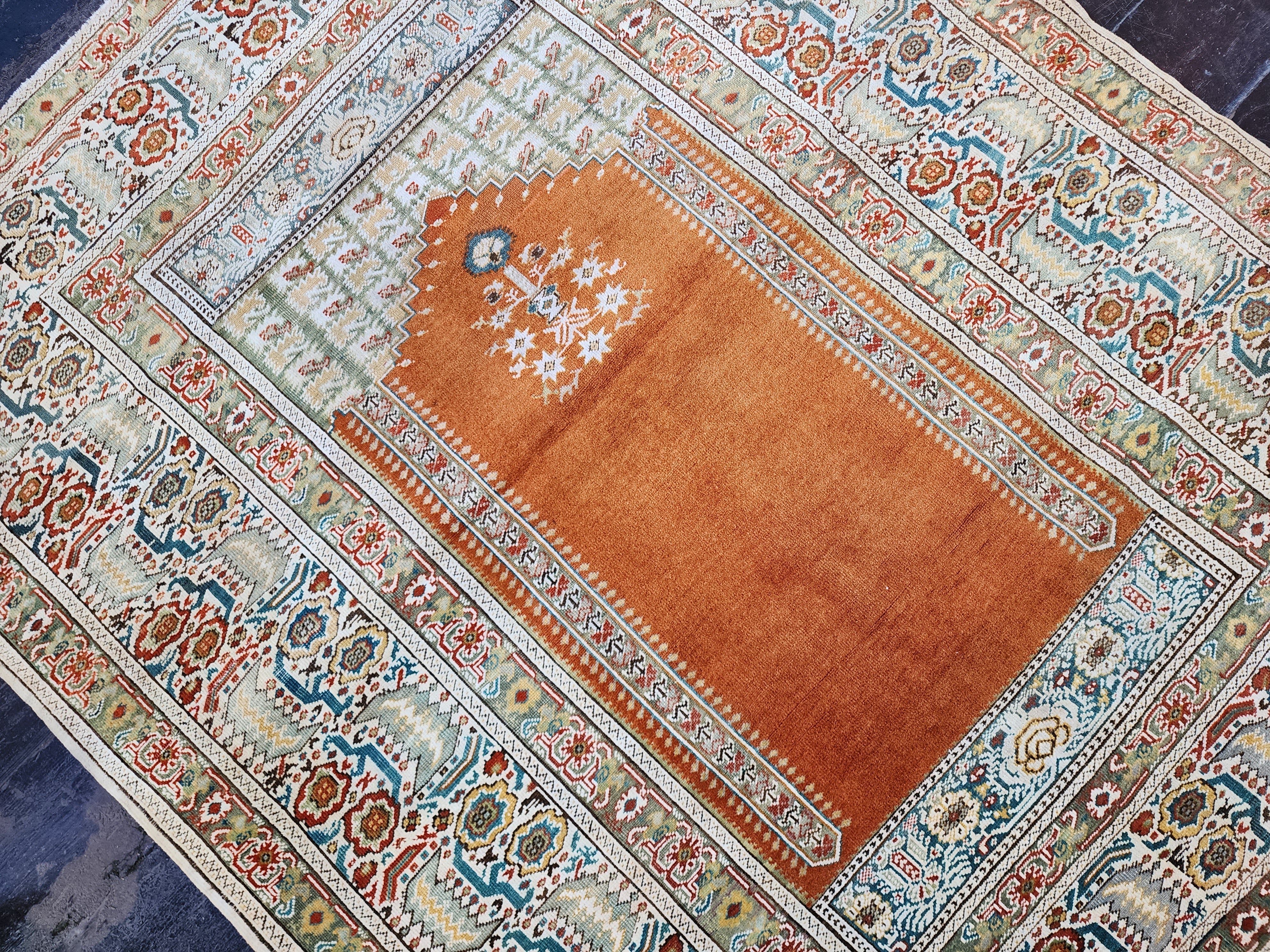 antique Turkish Wool Small Rug — in setting
