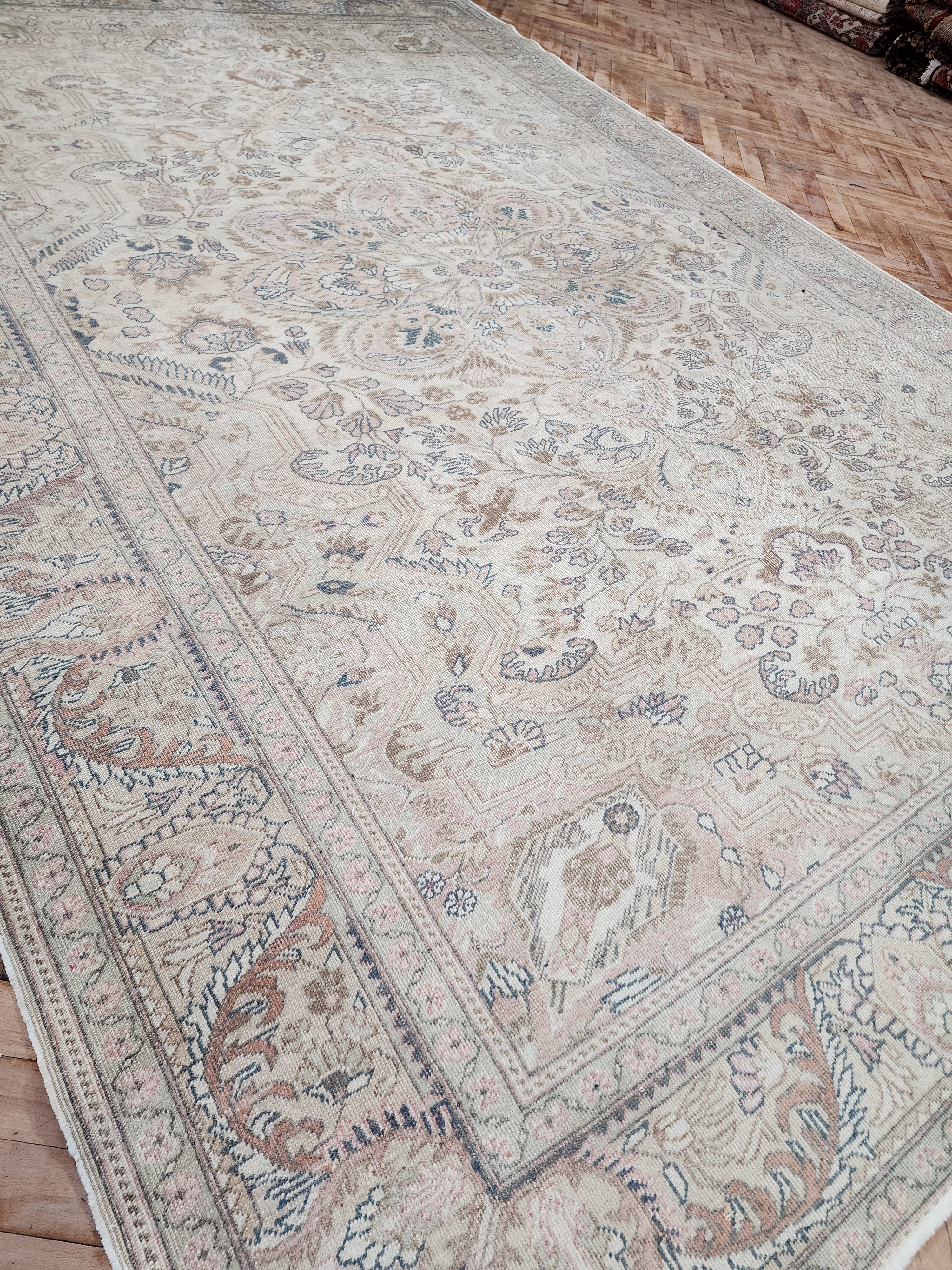 vintage Kayseri Wool Large Area Rug — back view