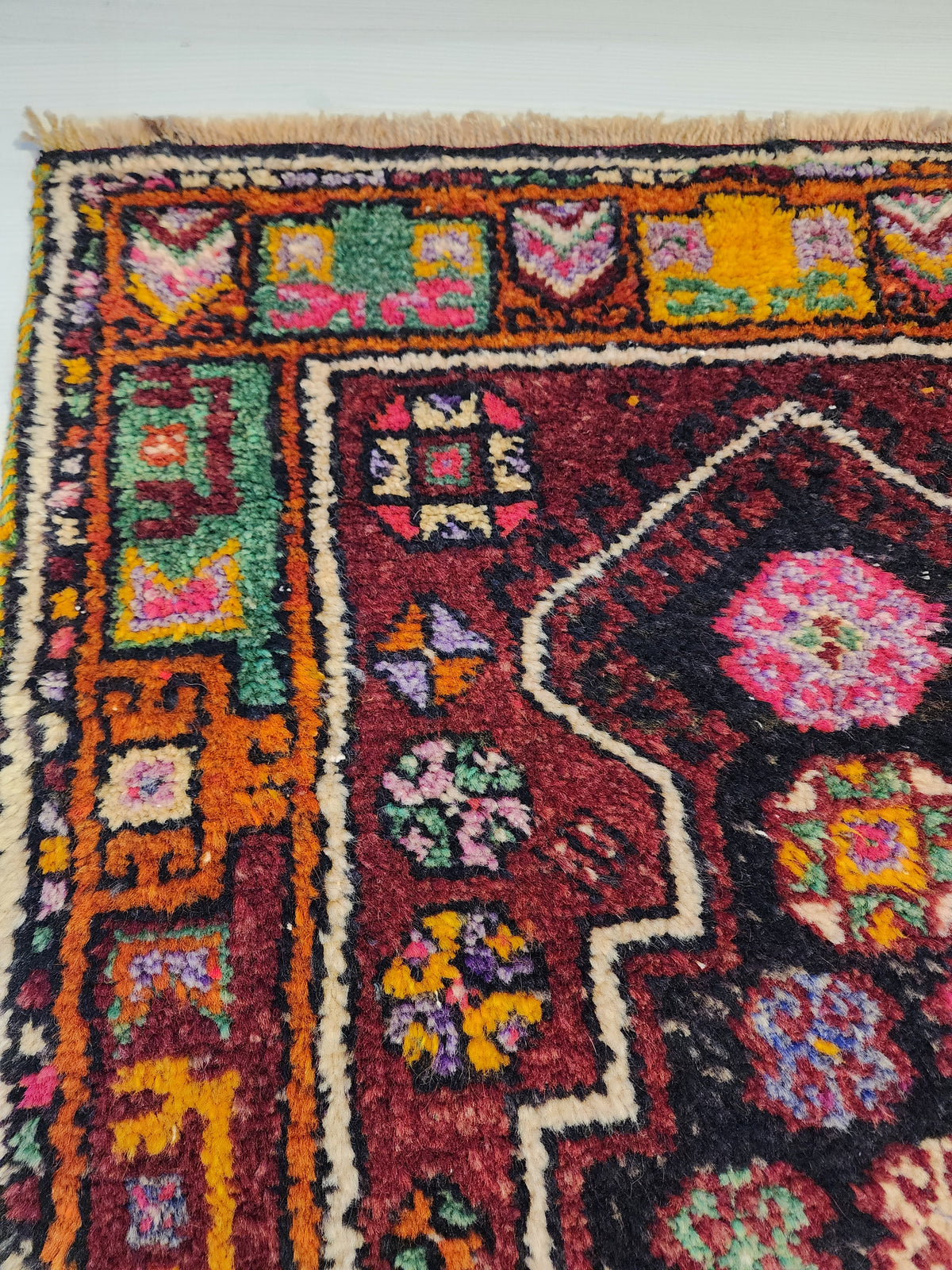 1930s Kurdish Antep Prayer Rug, Handwoven Wool, Tribal Nomadic Design (2'7'' x 4'6'')