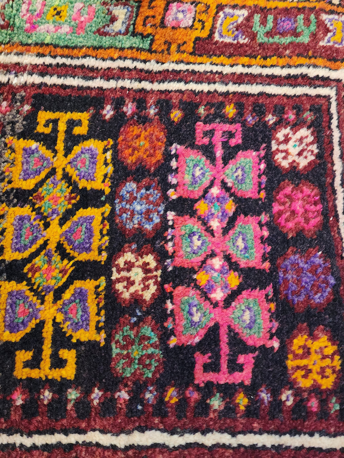 1930s Kurdish Antep Prayer Rug, Handwoven Wool, Tribal Nomadic Design (2'7'' x 4'6'')