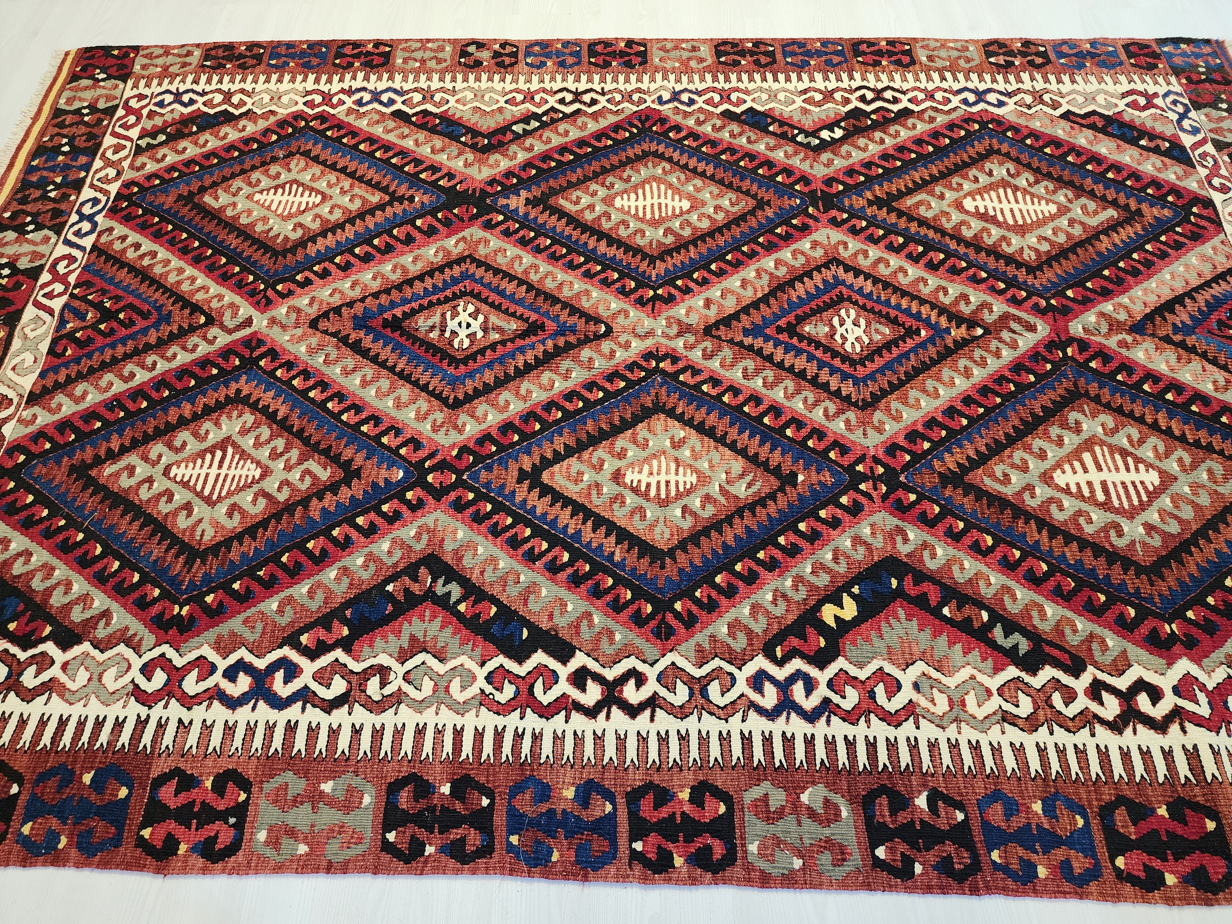 Antique Sivas Wool Large Area Rug | Hand-Knotted | TurkishRug