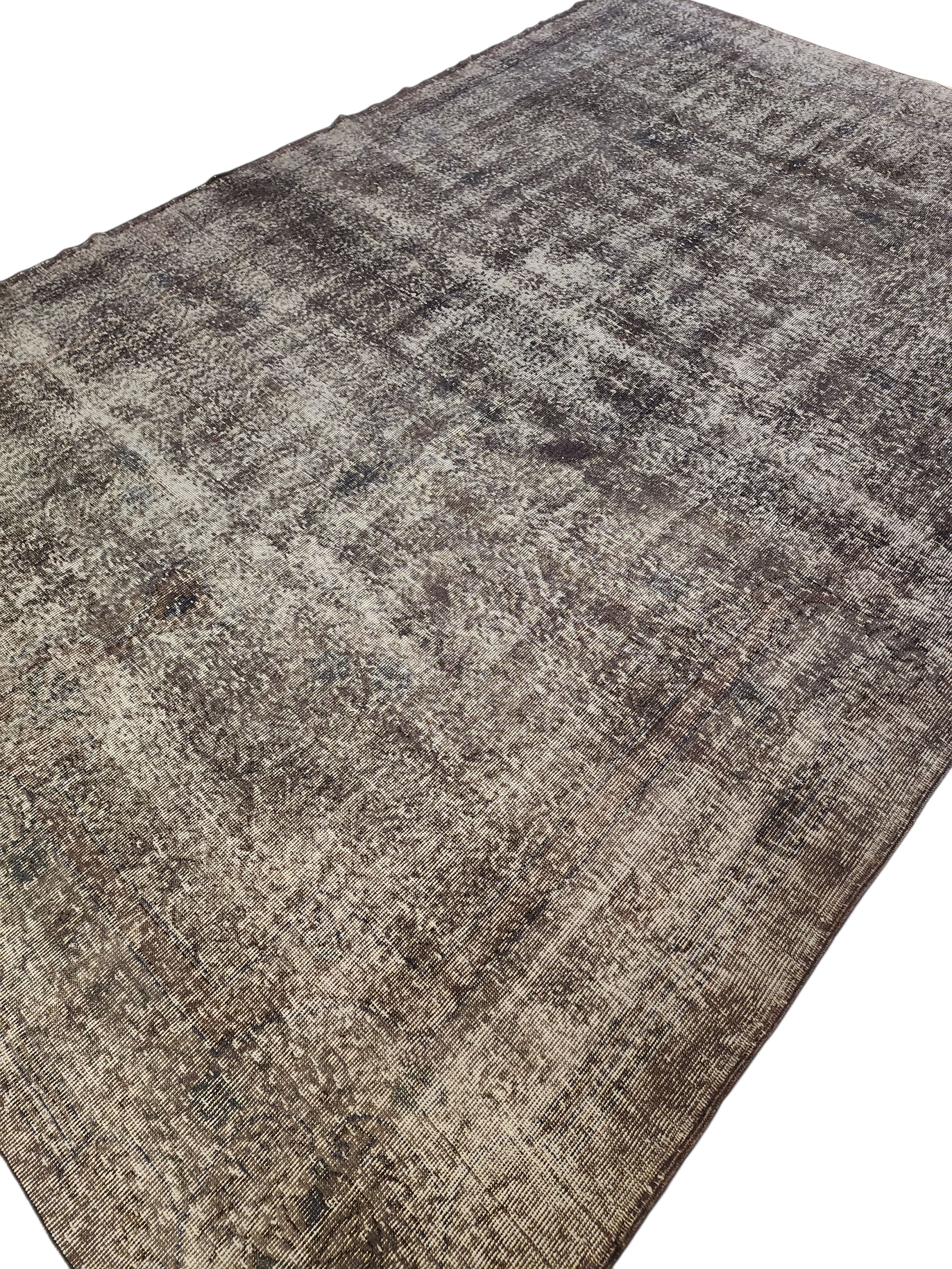 Persian Area Rug for the Living Room, Gray Vintage Boho Rustic Handmade Carpet, Natural Wool Oriental Floral Large Rug 10'8" x 7'1''