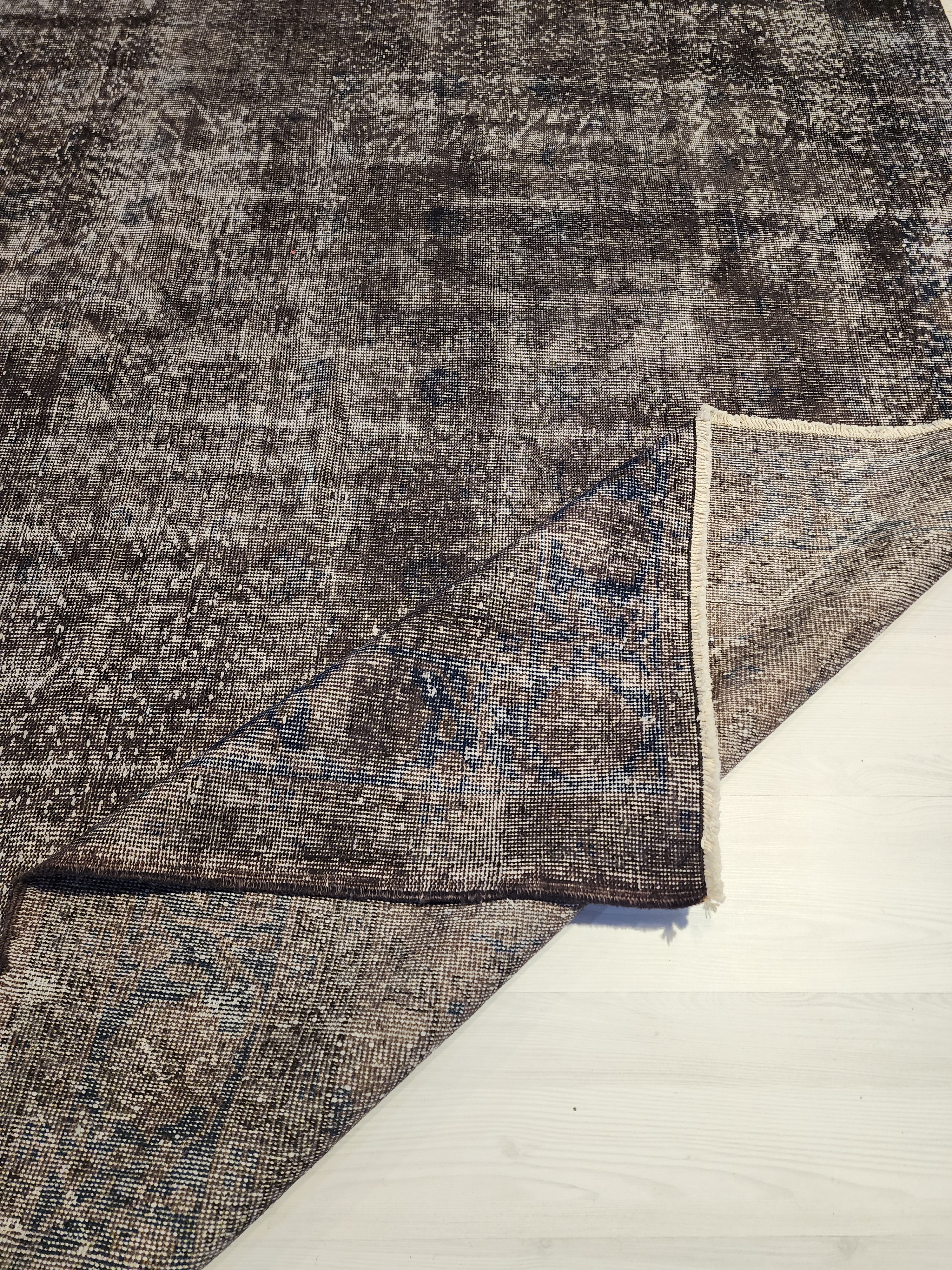 Persian Area Rug for the Living Room, Gray Vintage Boho Rustic Handmade Carpet, Natural Wool Oriental Floral Large Rug 12'11" x 9'4''