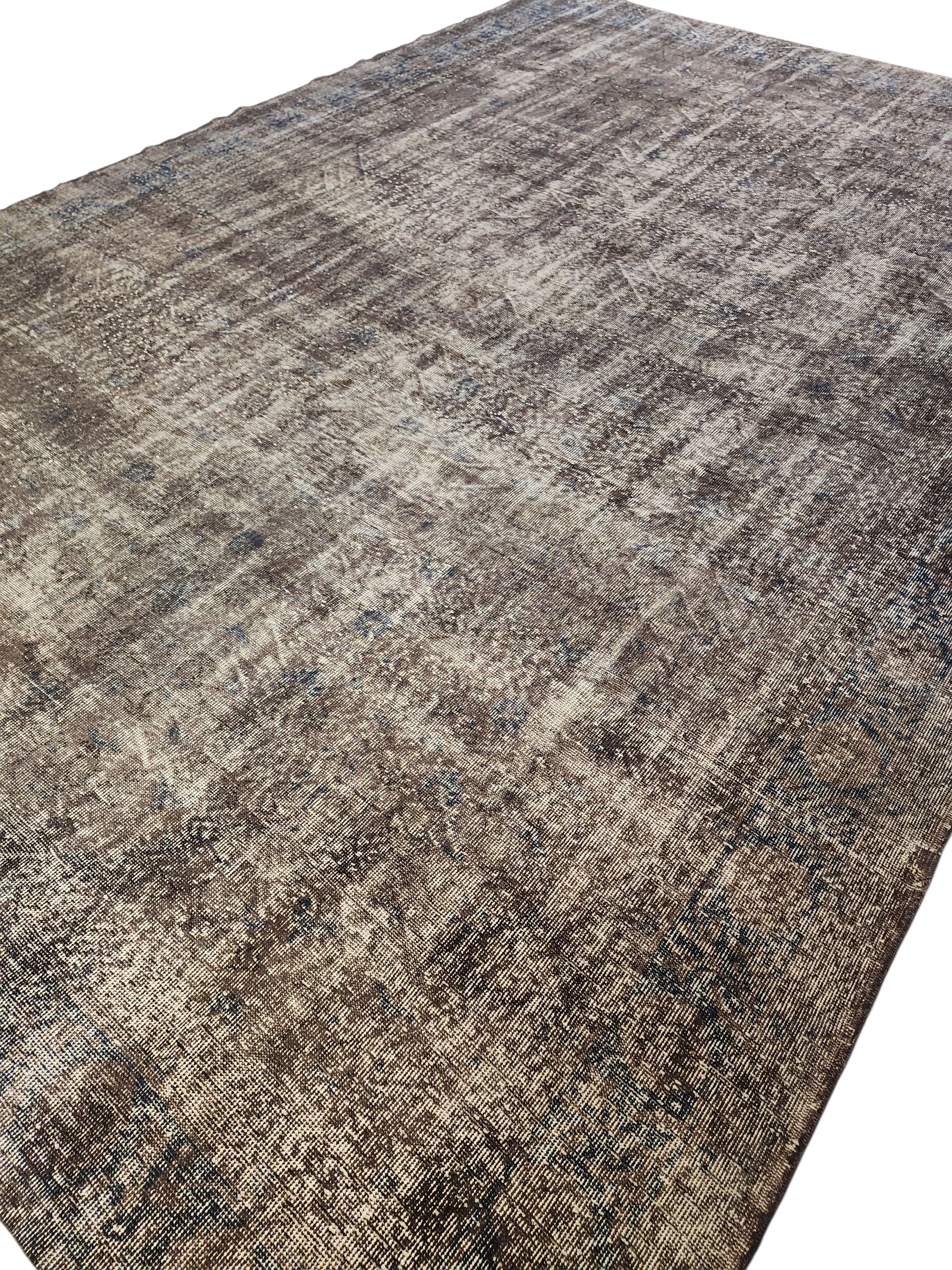 Persian Area Rug for the Living Room, Gray Vintage Boho Rustic Handmade Carpet, Natural Wool Oriental Floral Large Rug 12'11" x 9'4''