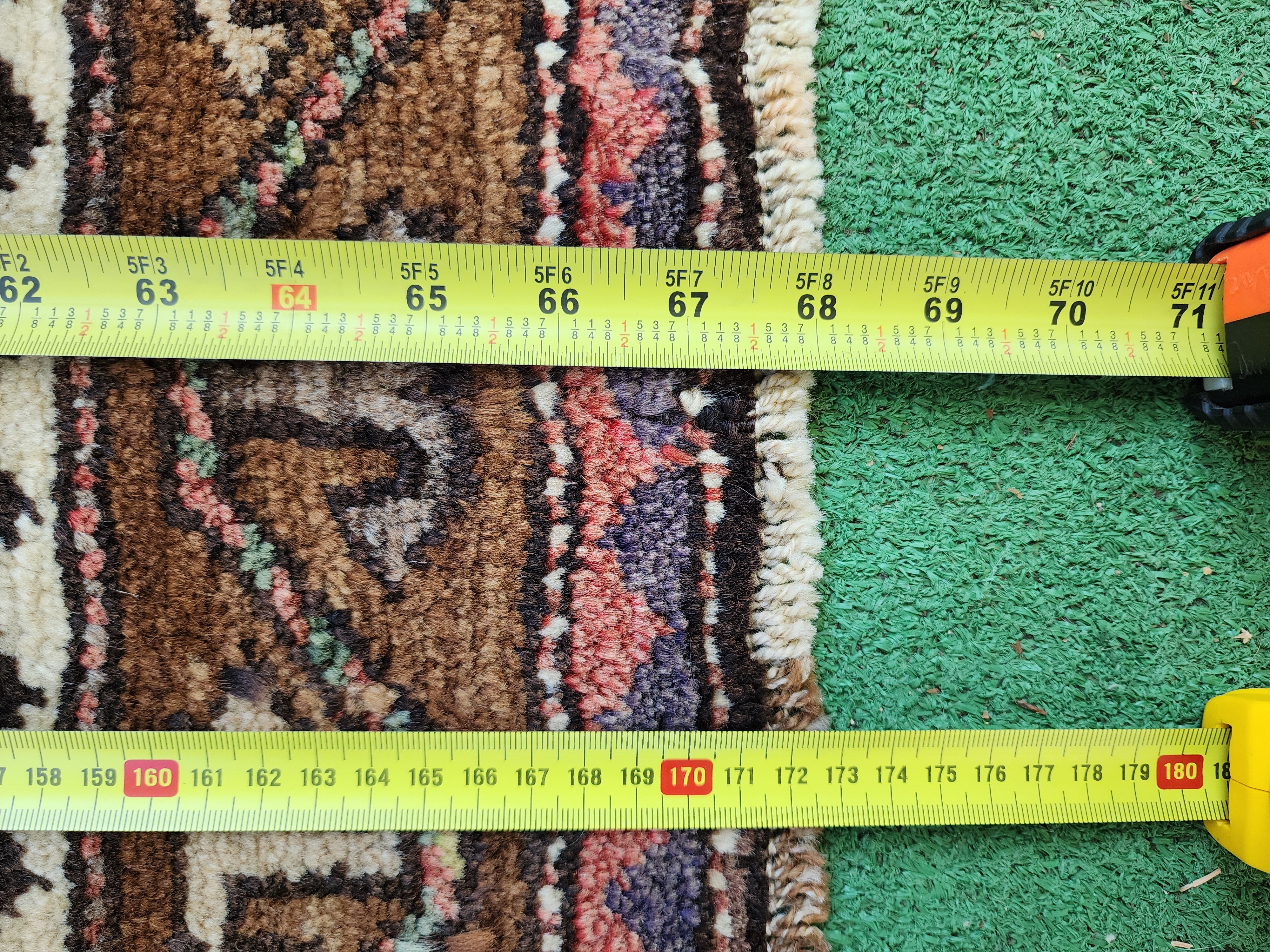 Tapis de prière Kars vert et marron, ''4'' x 5'8''