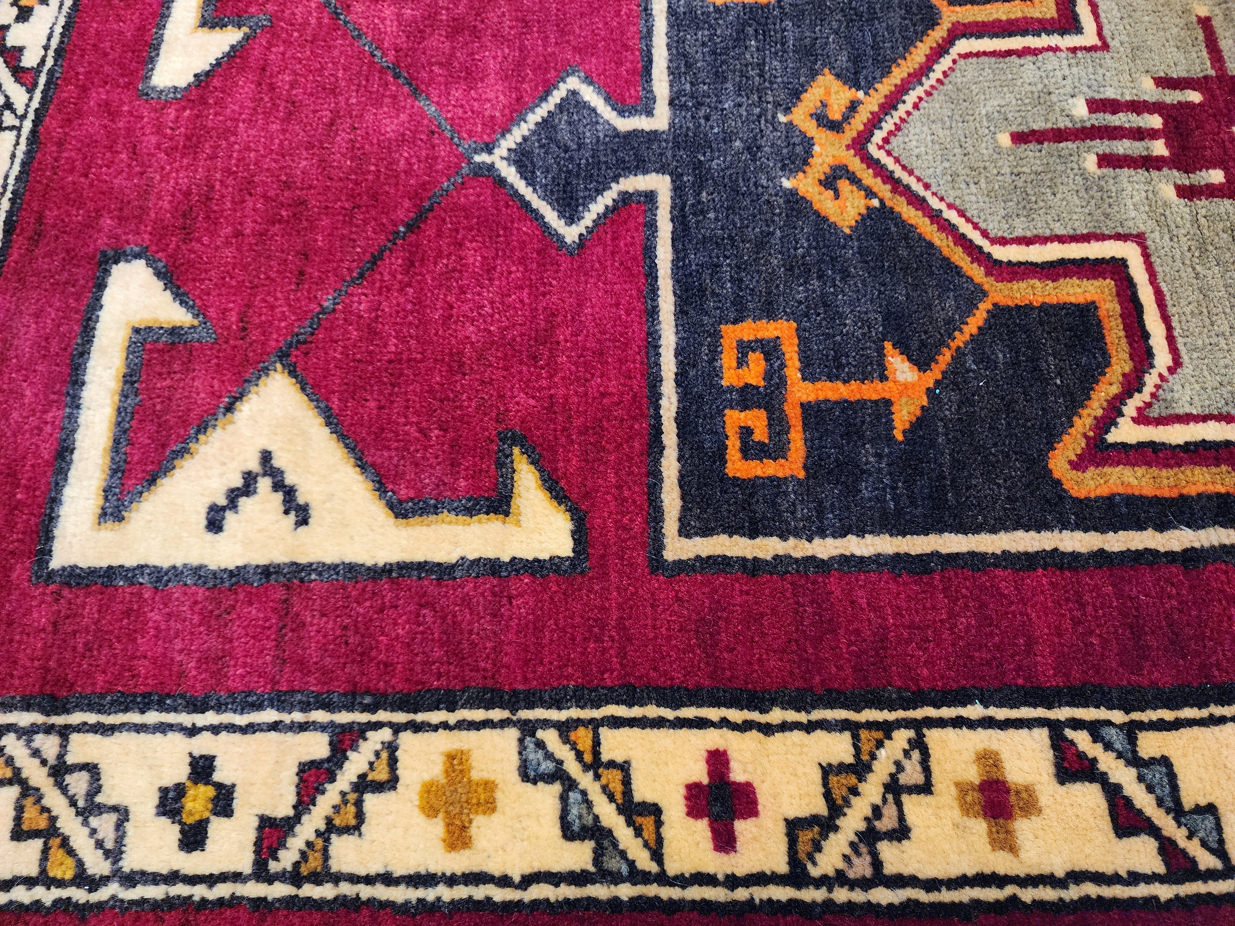 vintage Kurdish Malatya Rug, Handmade Anatolian Tribal Wool Carpet, Rustic Boho Decor (2'4'' x 3'8'' — border pattern