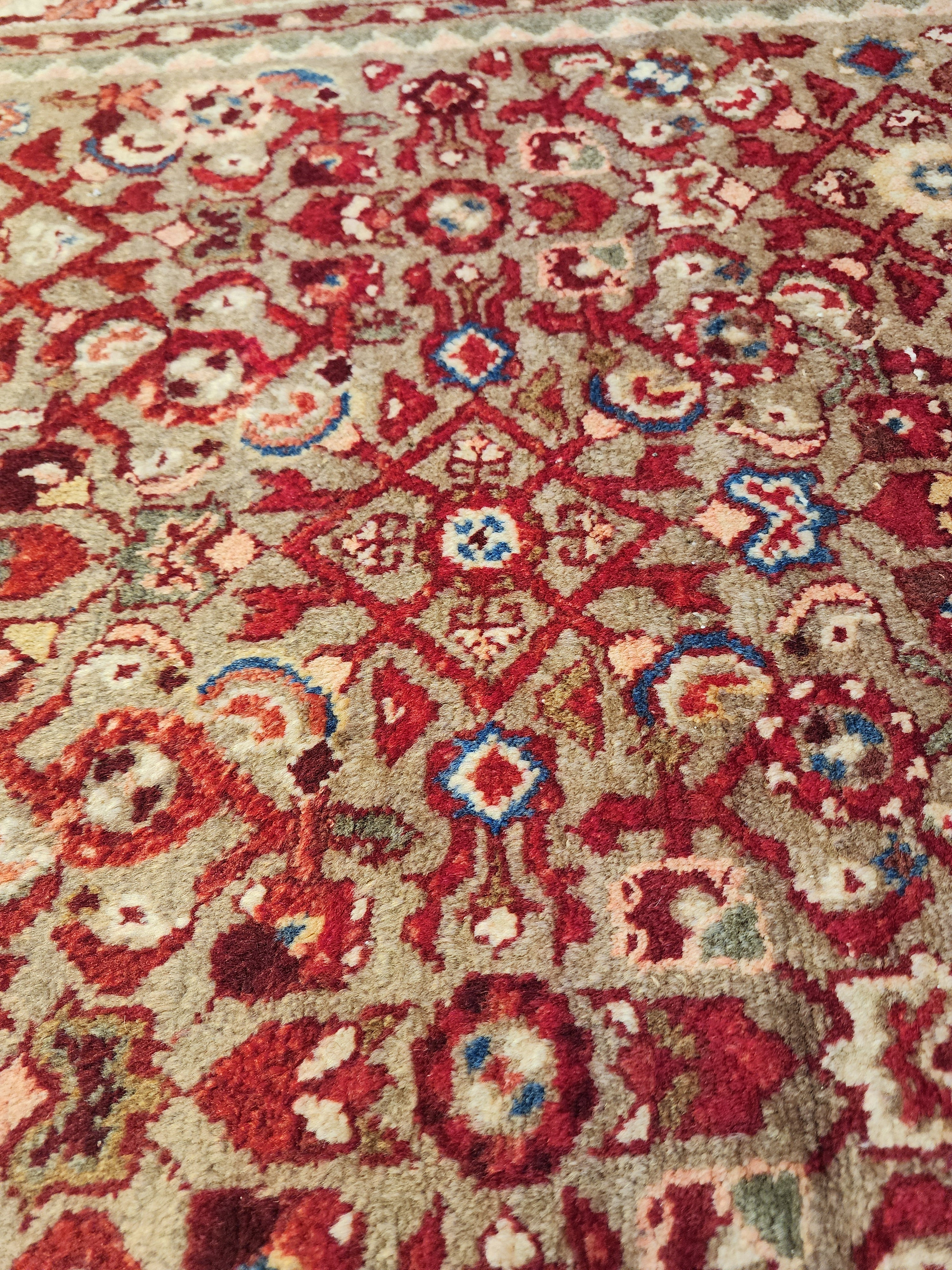 Handwoven Oushak Hallway Runner Rug, Vintage Turkish Wool 4x10