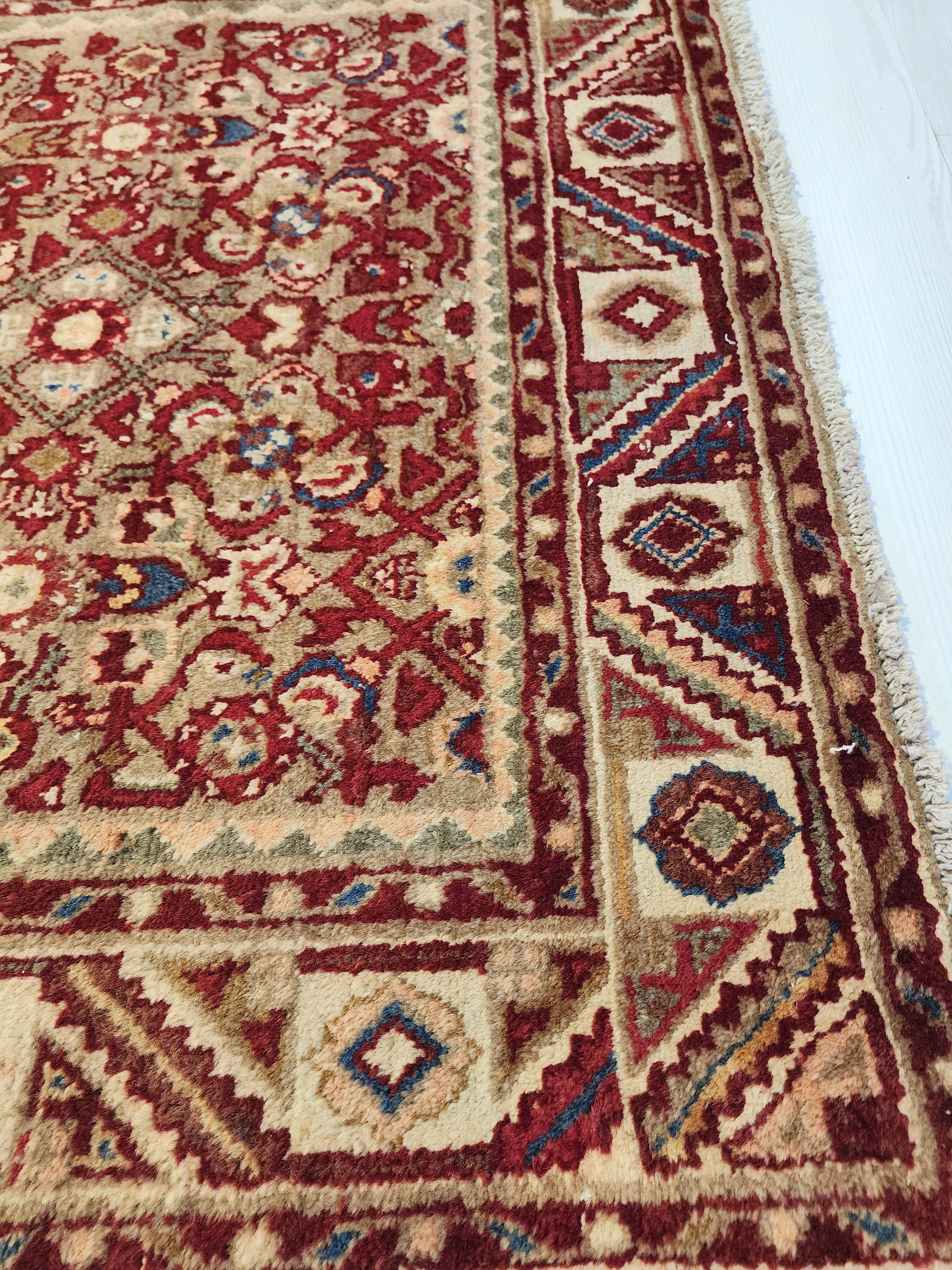 Handwoven Oushak Hallway Runner Rug, Vintage Turkish Wool 4x10