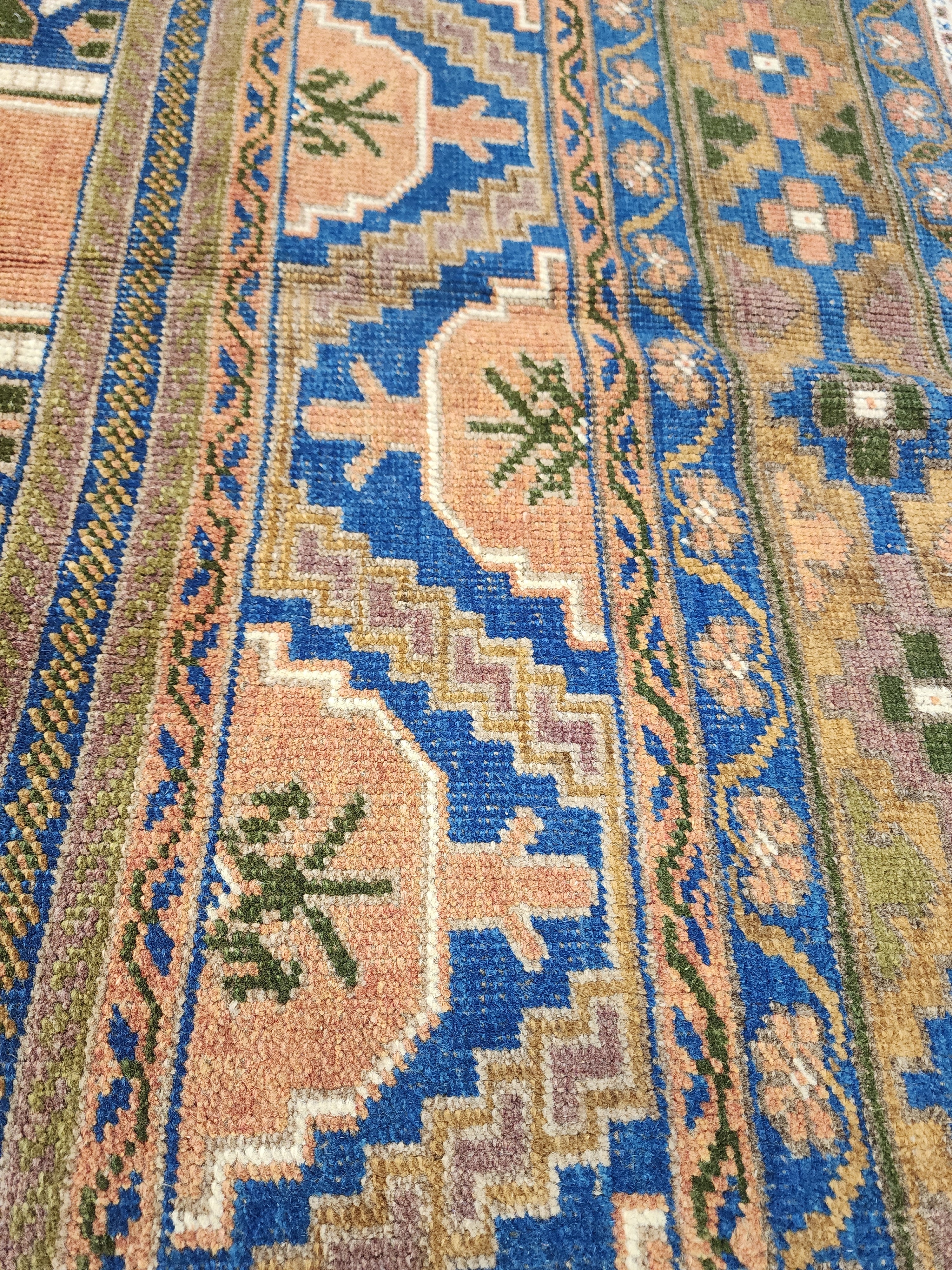 Vintage Turkish Wool Rug, 8x12, Medallion Motif, Konya Handmade