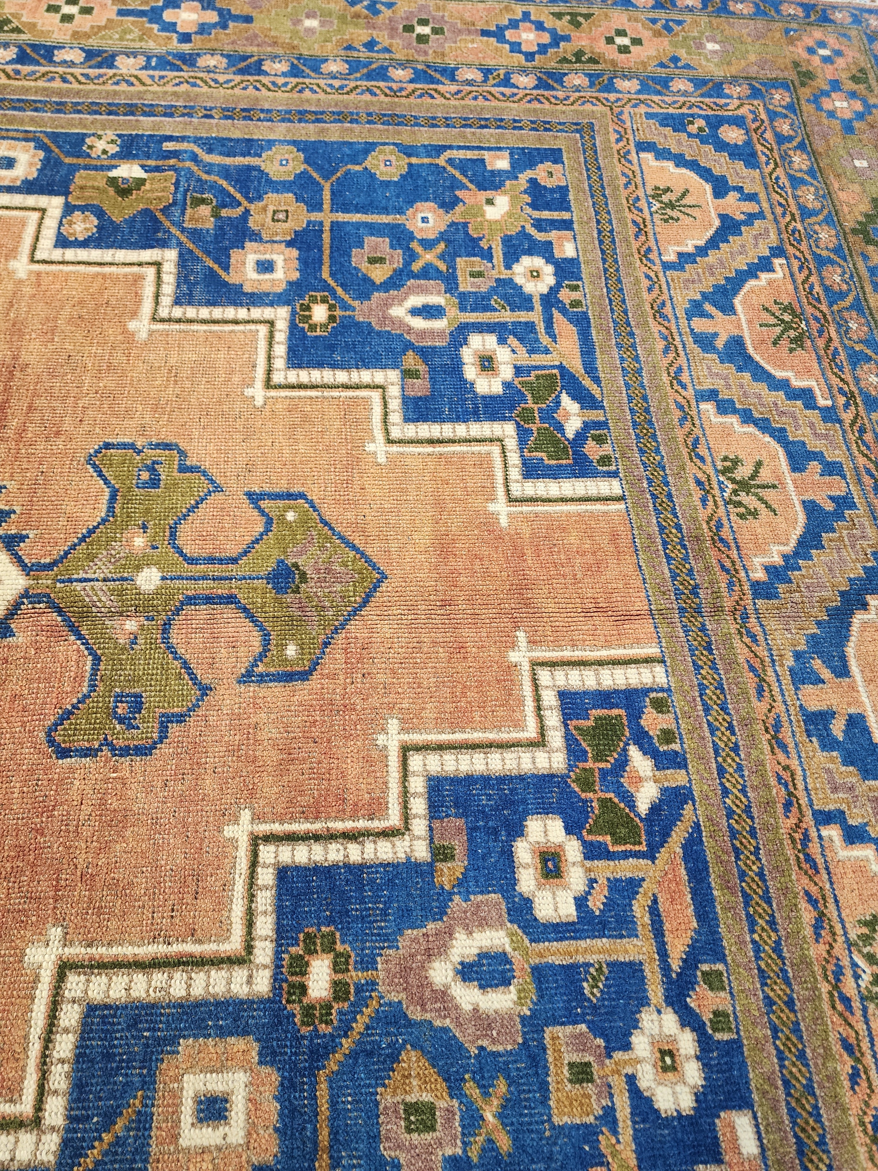 Vintage Turkish Wool Rug, 8x12, Medallion Motif, Konya Handmade