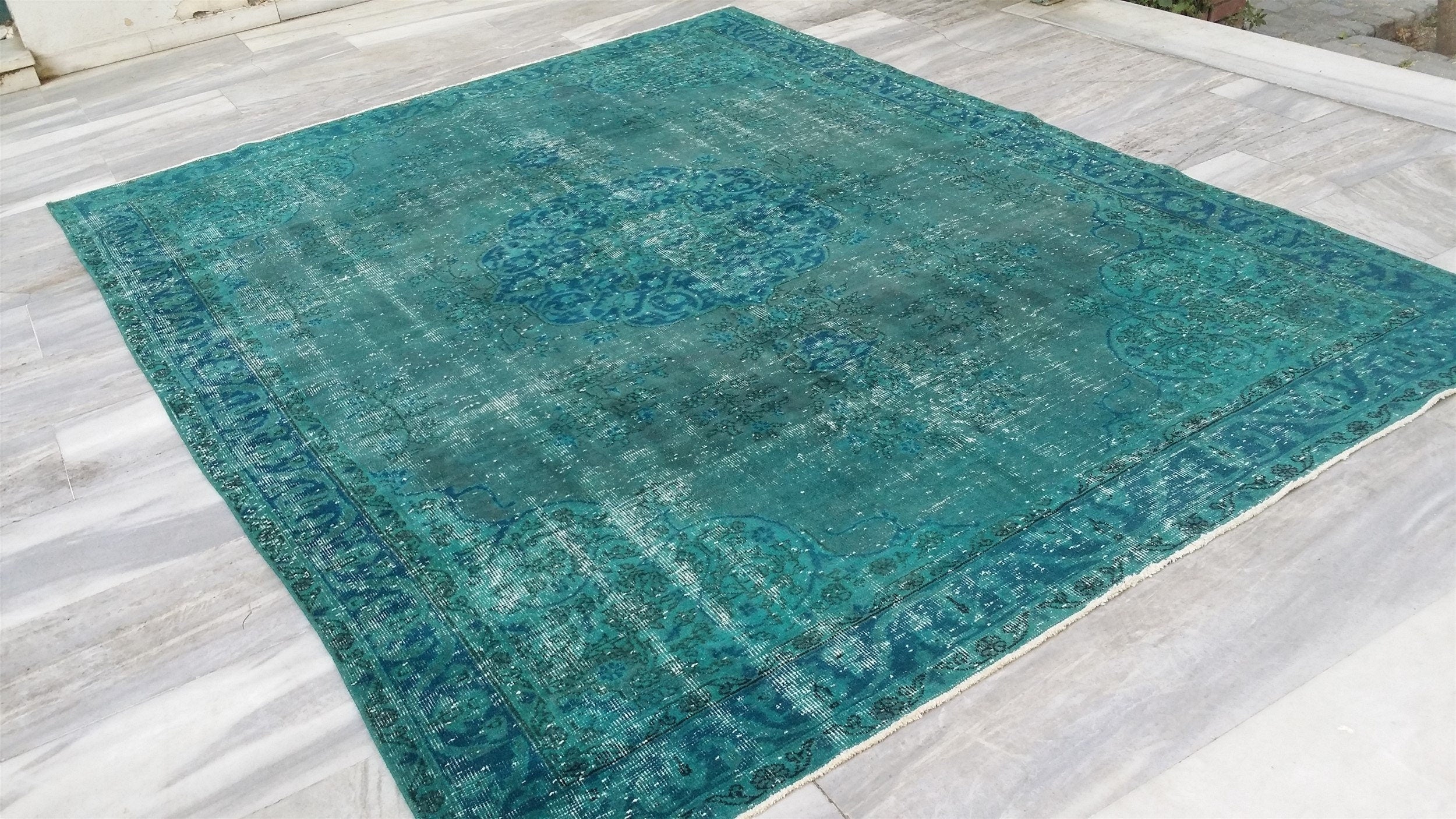 vintage Anatolian Wool Large Area Rug — pattern close-up
