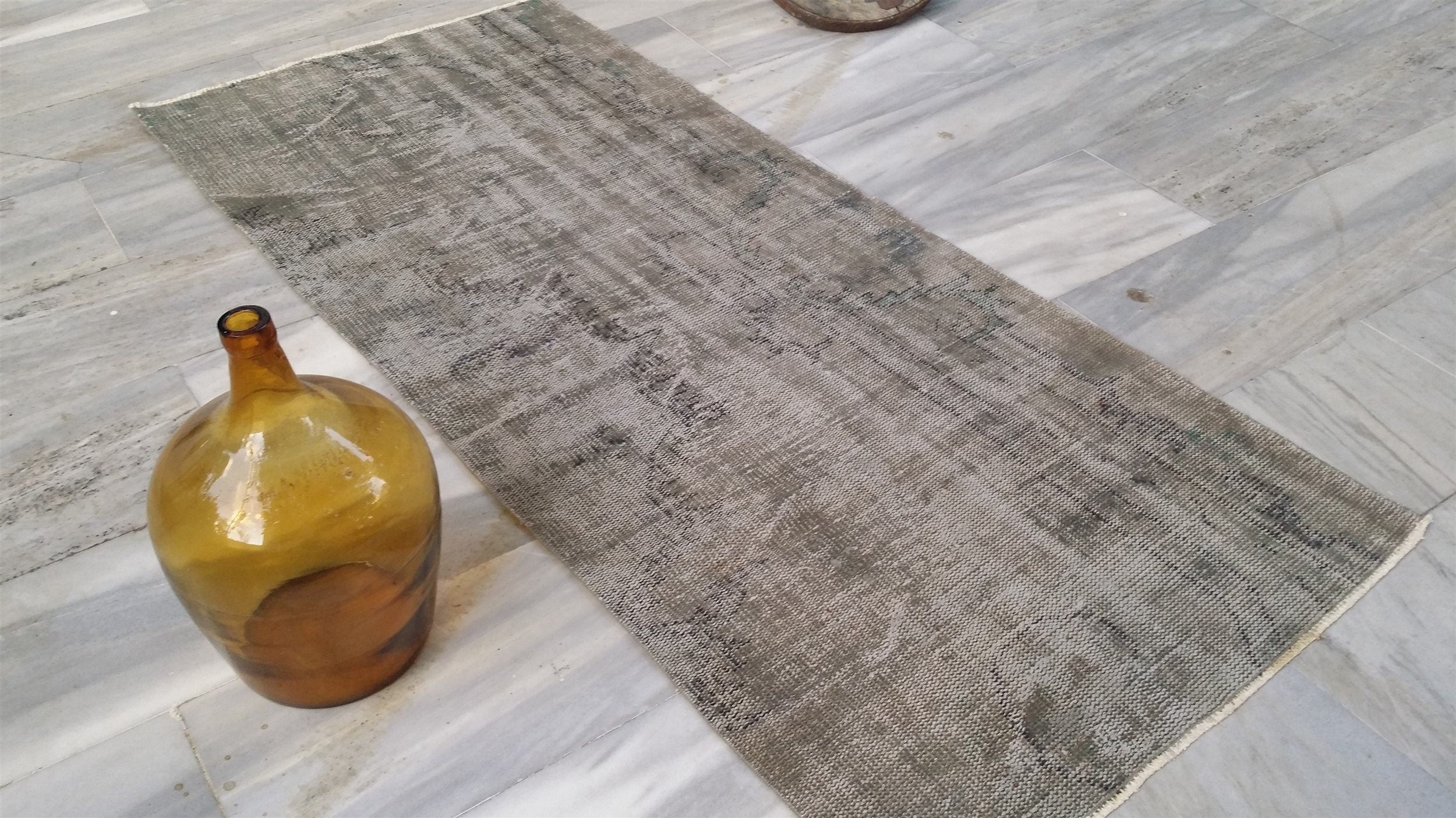 vintage Anatolian Wool Runner Rug — in setting